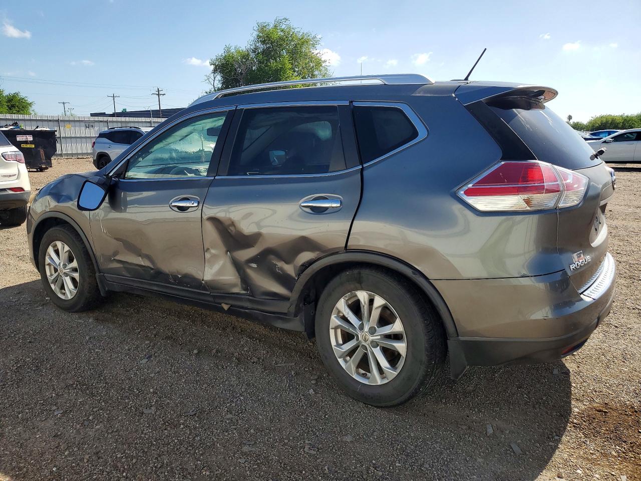 2015 Nissan Rogue Sv Gray vin: KNMAT2MTXFP551256