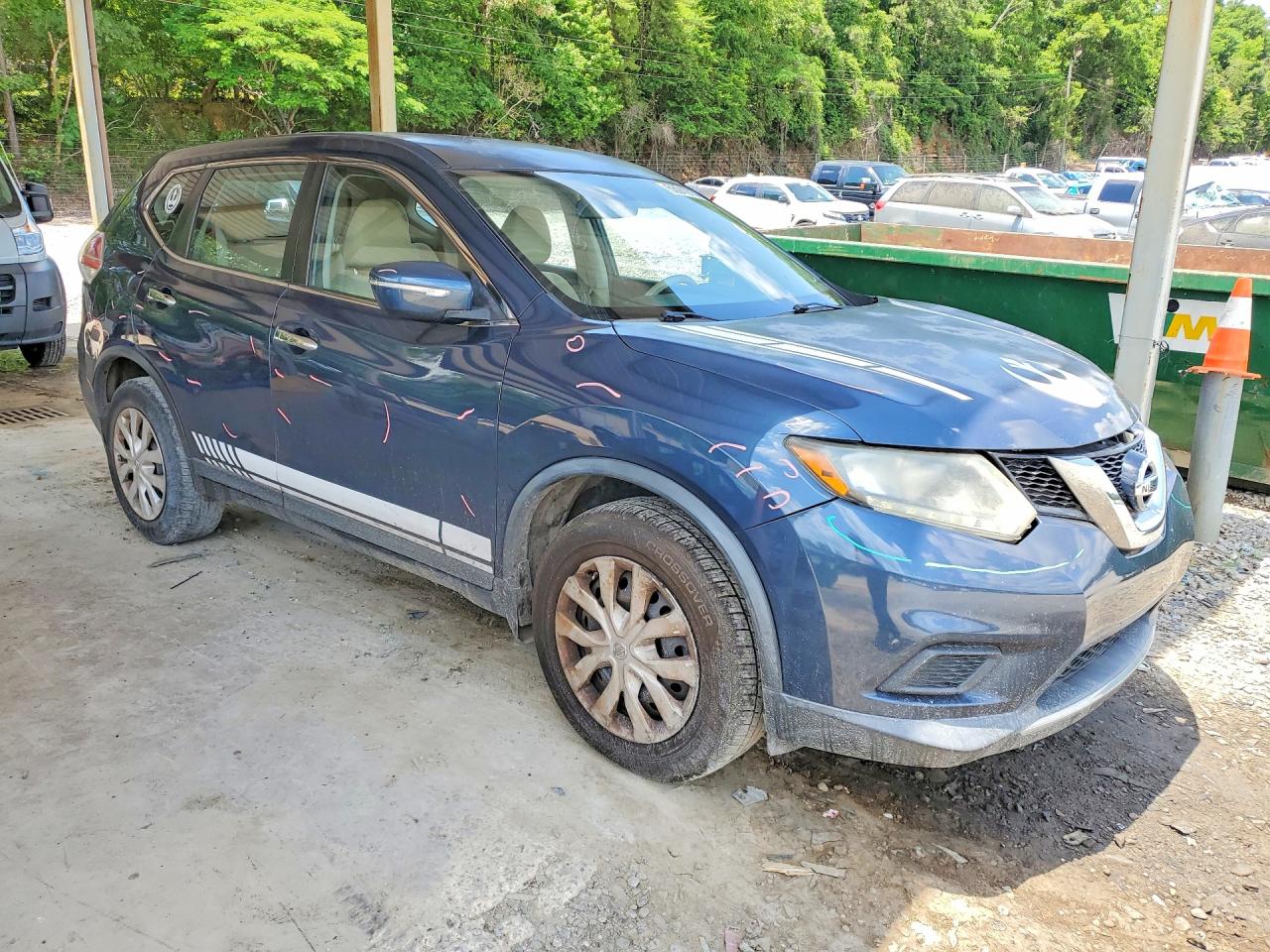 2015 Nissan Rogue S Blue vin: KNMAT2MTXFP559793