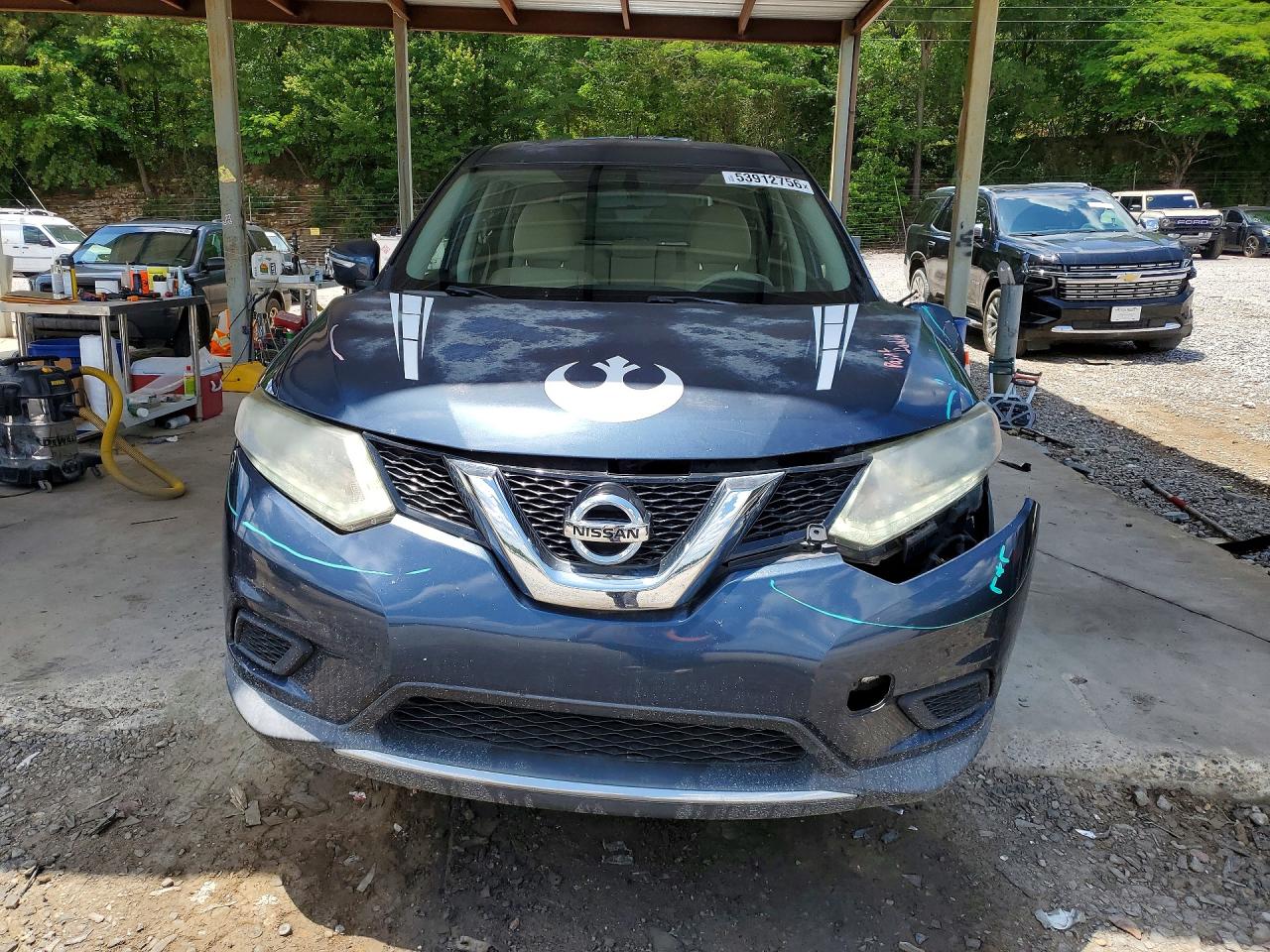 2015 Nissan Rogue S Blue vin: KNMAT2MTXFP559793