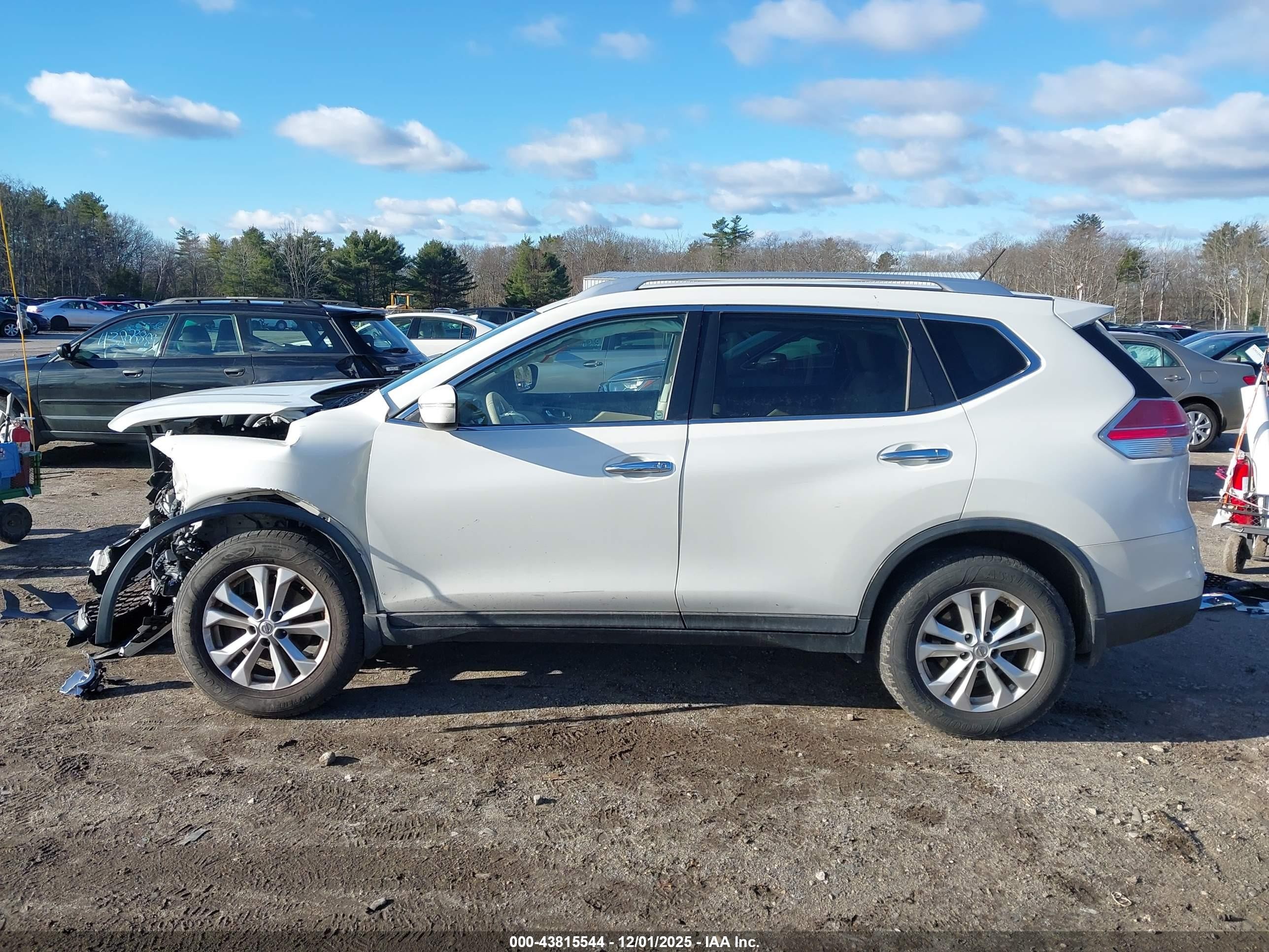 2015 Nissan Rogue Sv White vin: KNMAT2MTXFP564654