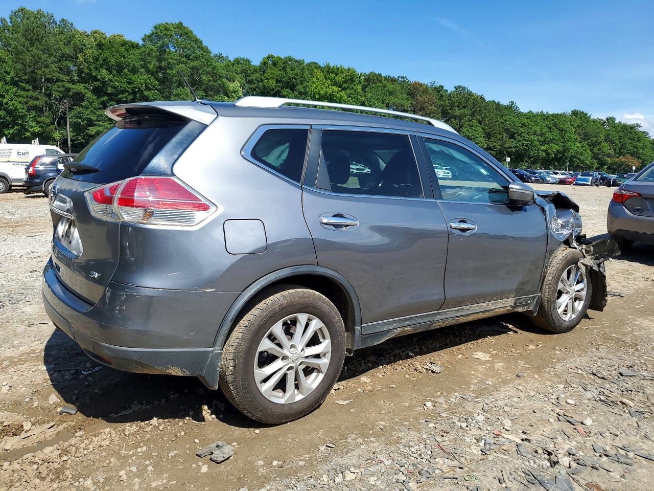 2015 Nissan Rogue S/sl/sv Gray vin: KNMAT2MTXFP566890