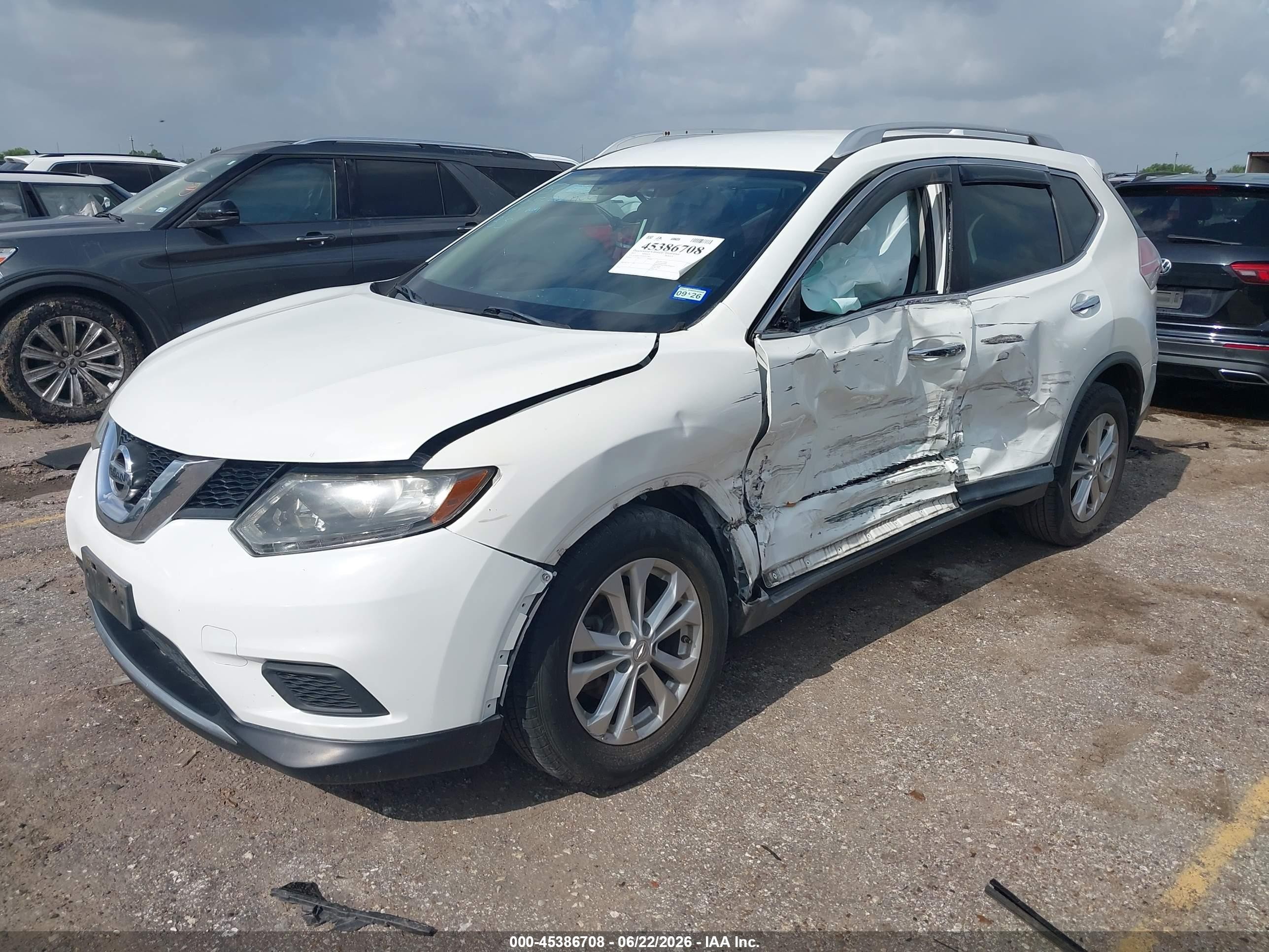 2015 Nissan Rogue Sv White vin: KNMAT2MTXFP572902