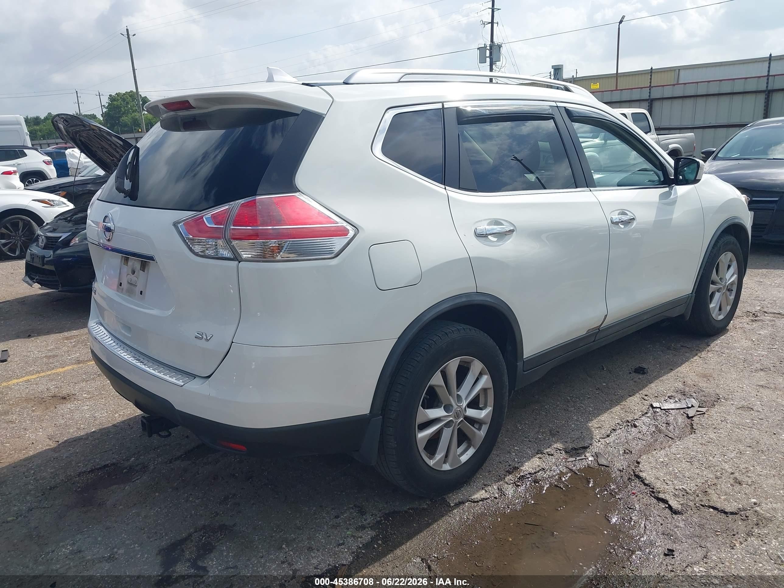 2015 Nissan Rogue Sv White vin: KNMAT2MTXFP572902