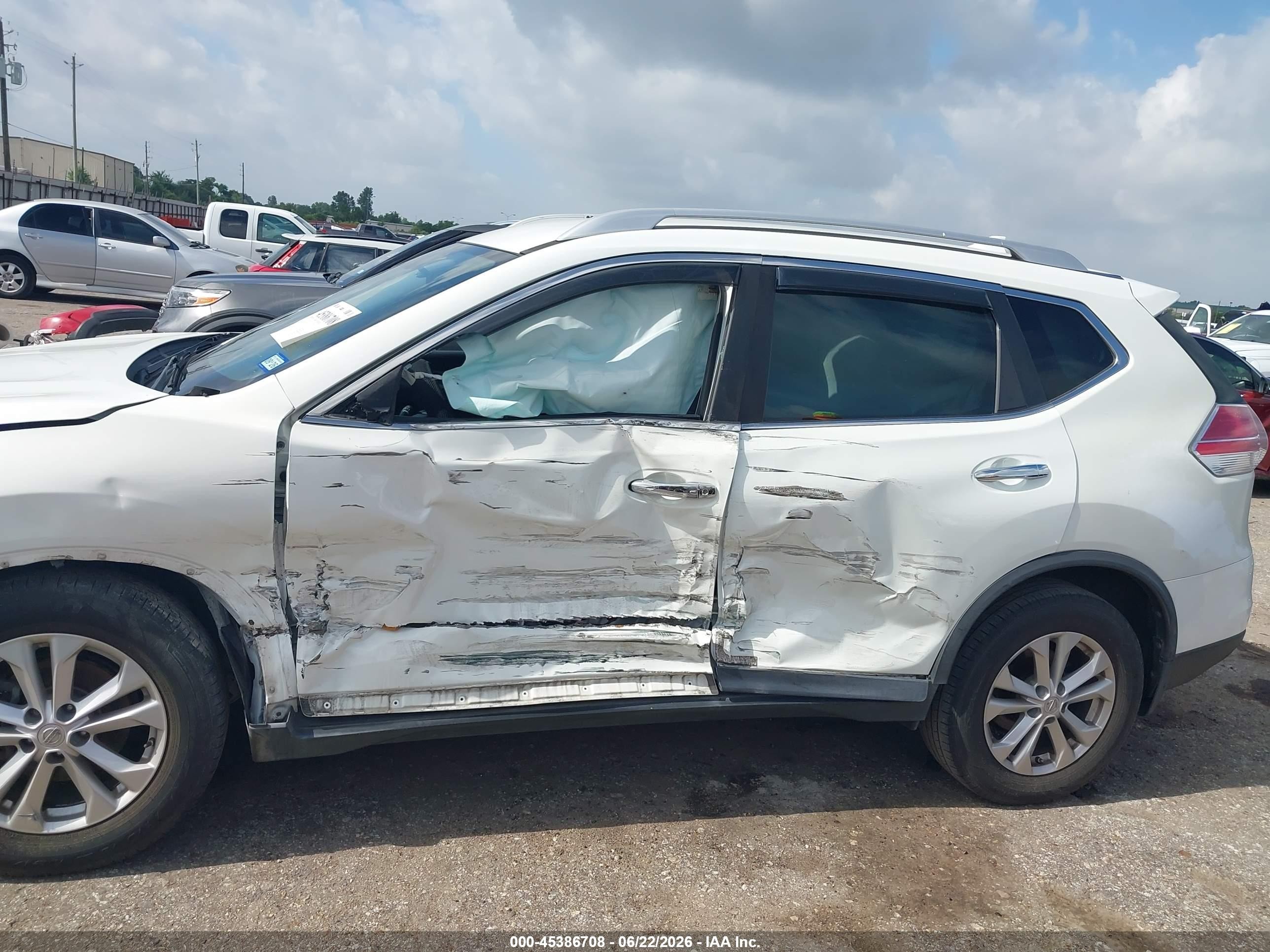2015 Nissan Rogue Sv White vin: KNMAT2MTXFP572902