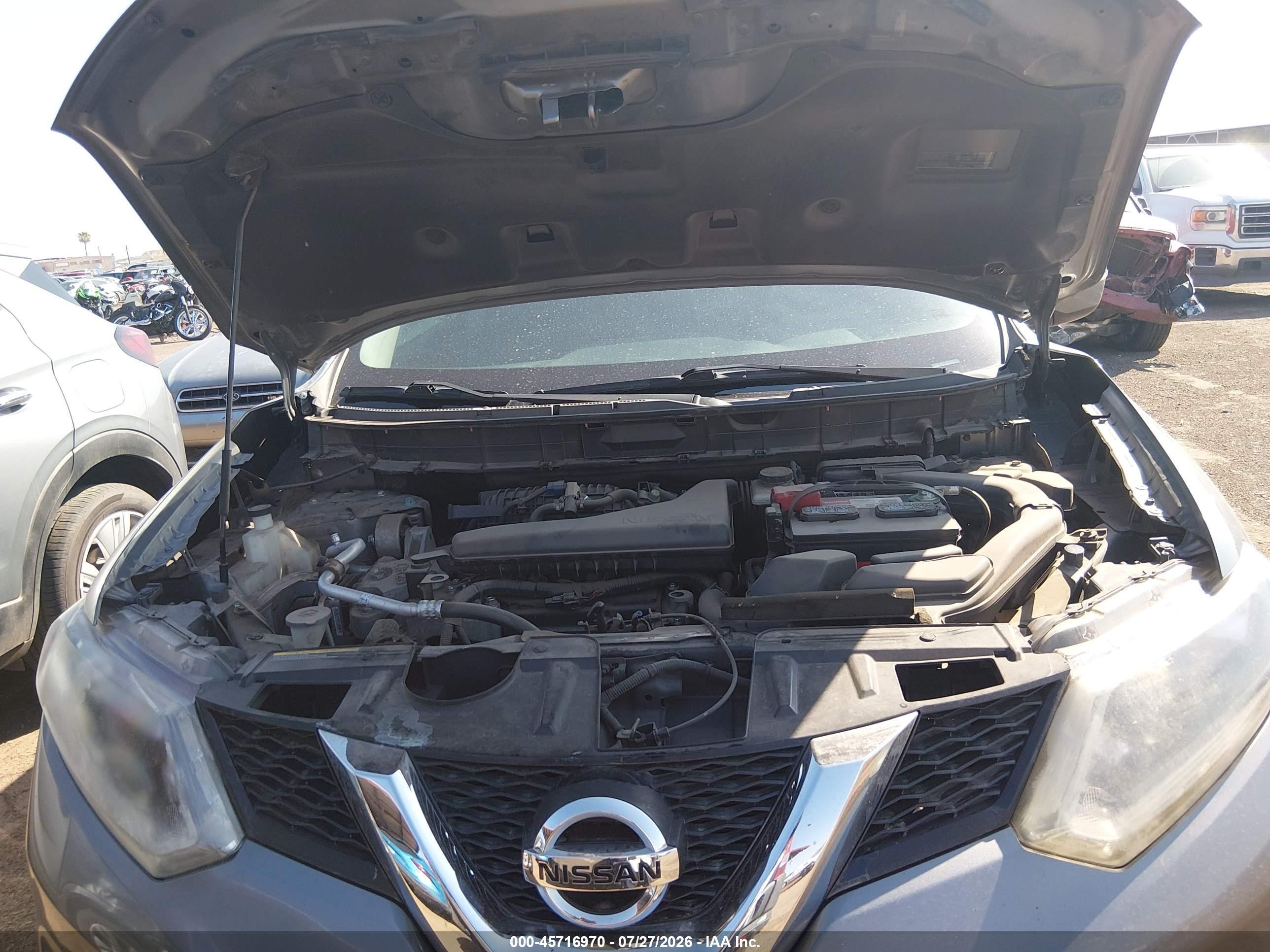 2015 Nissan Rogue S Gray vin: KNMAT2MTXFP579736