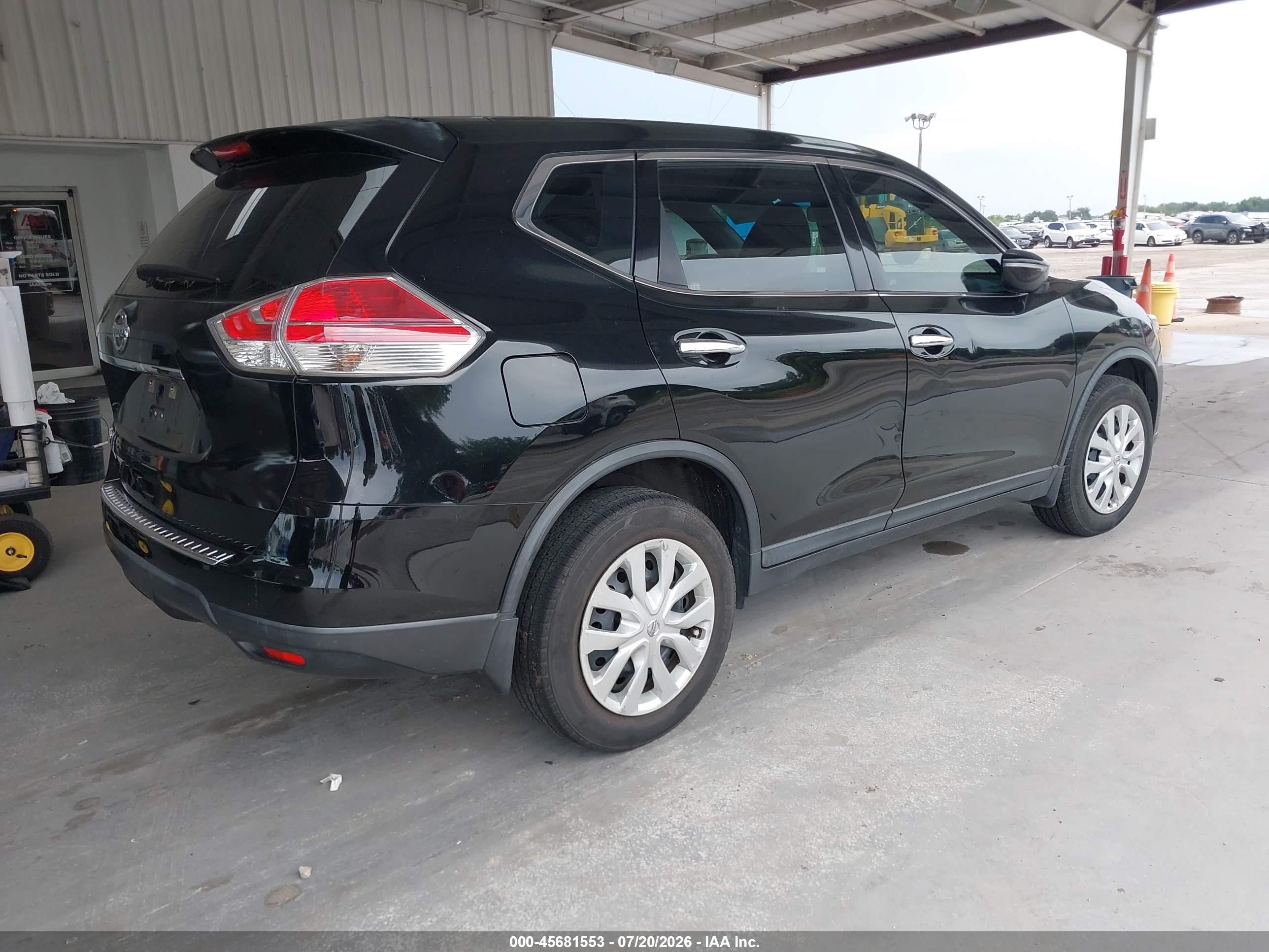 2015 Nissan Rogue S Black vin: KNMAT2MTXFP592244