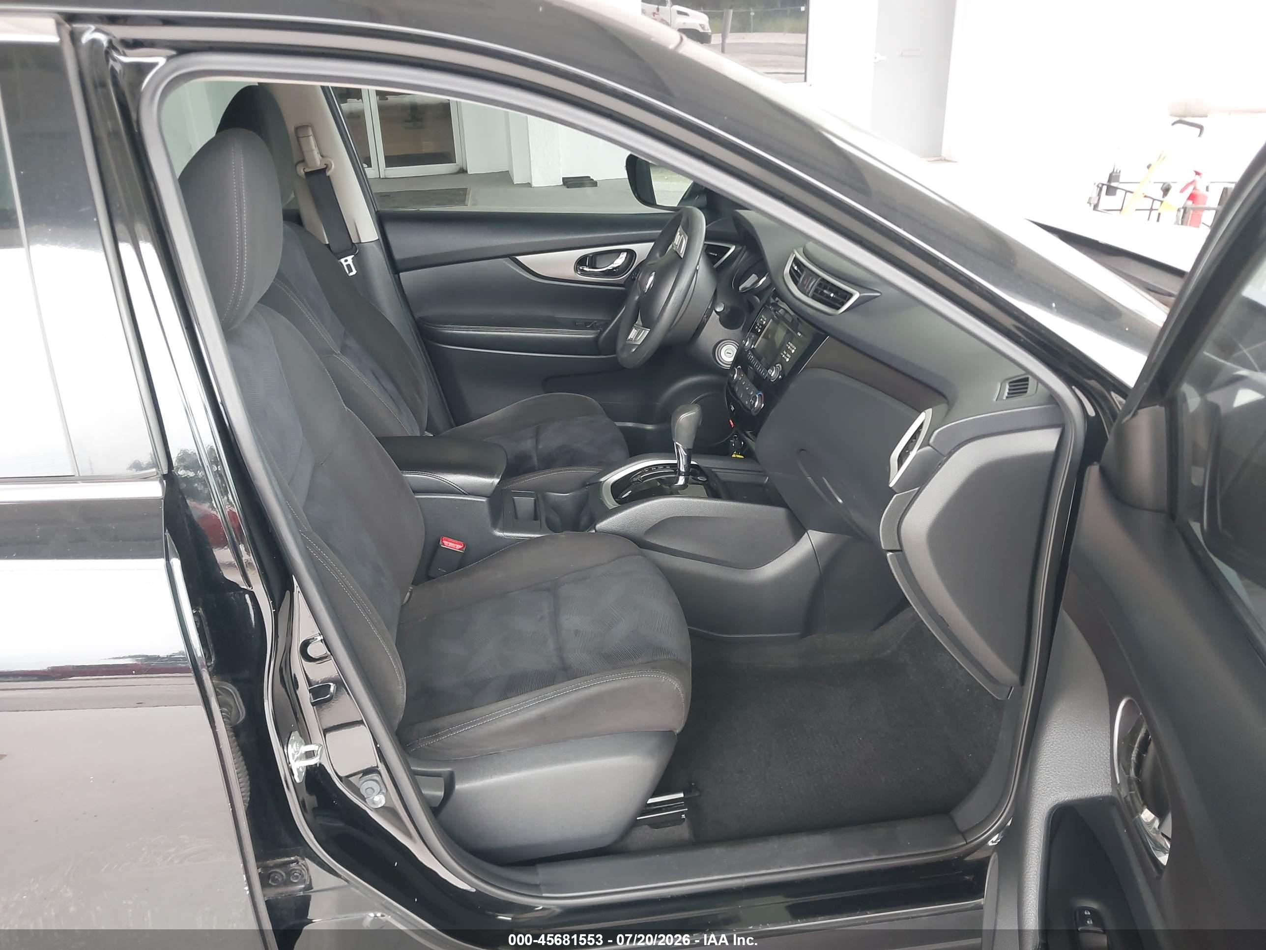 2015 Nissan Rogue S Black vin: KNMAT2MTXFP592244