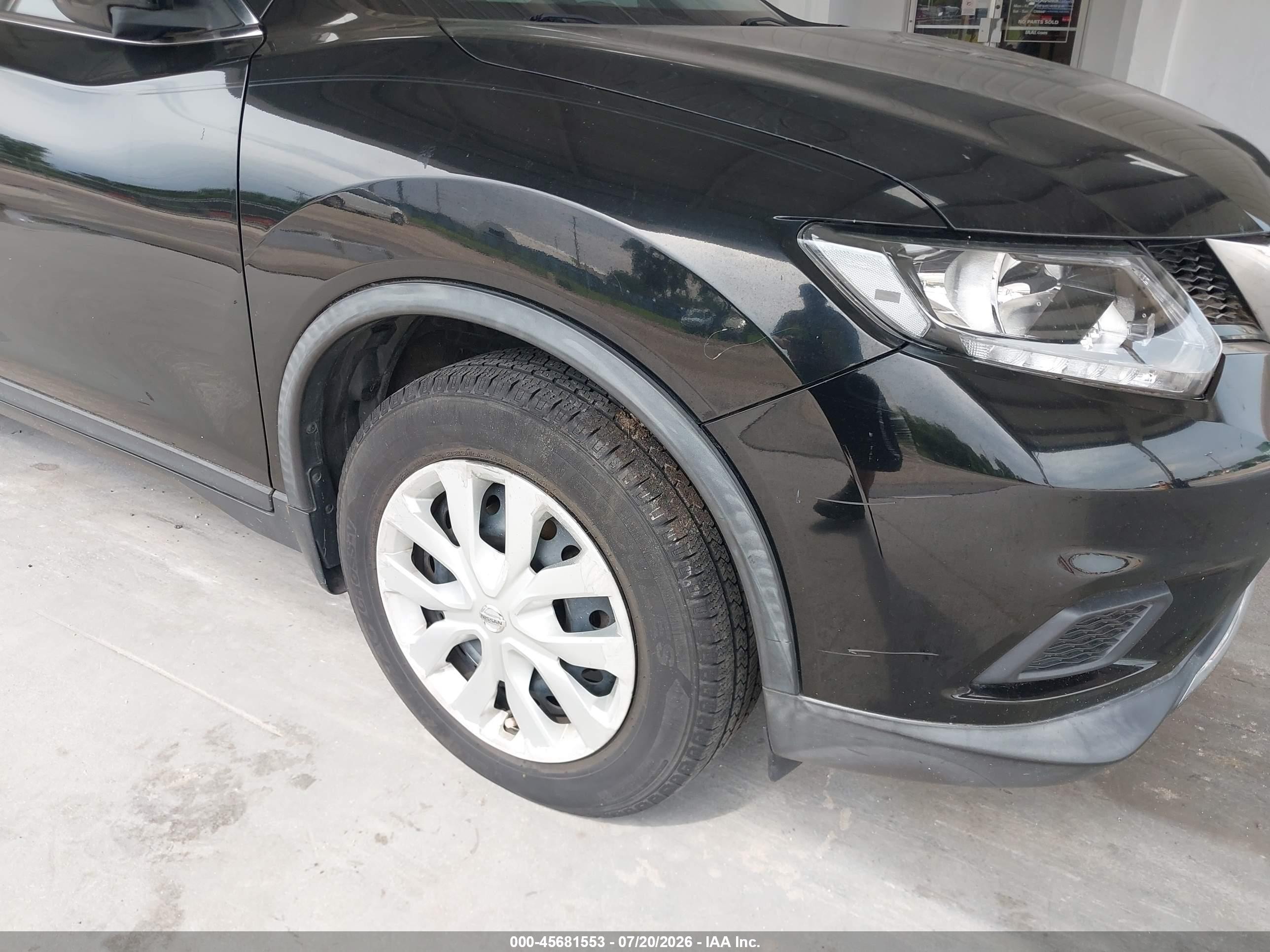 2015 Nissan Rogue S Black vin: KNMAT2MTXFP592244