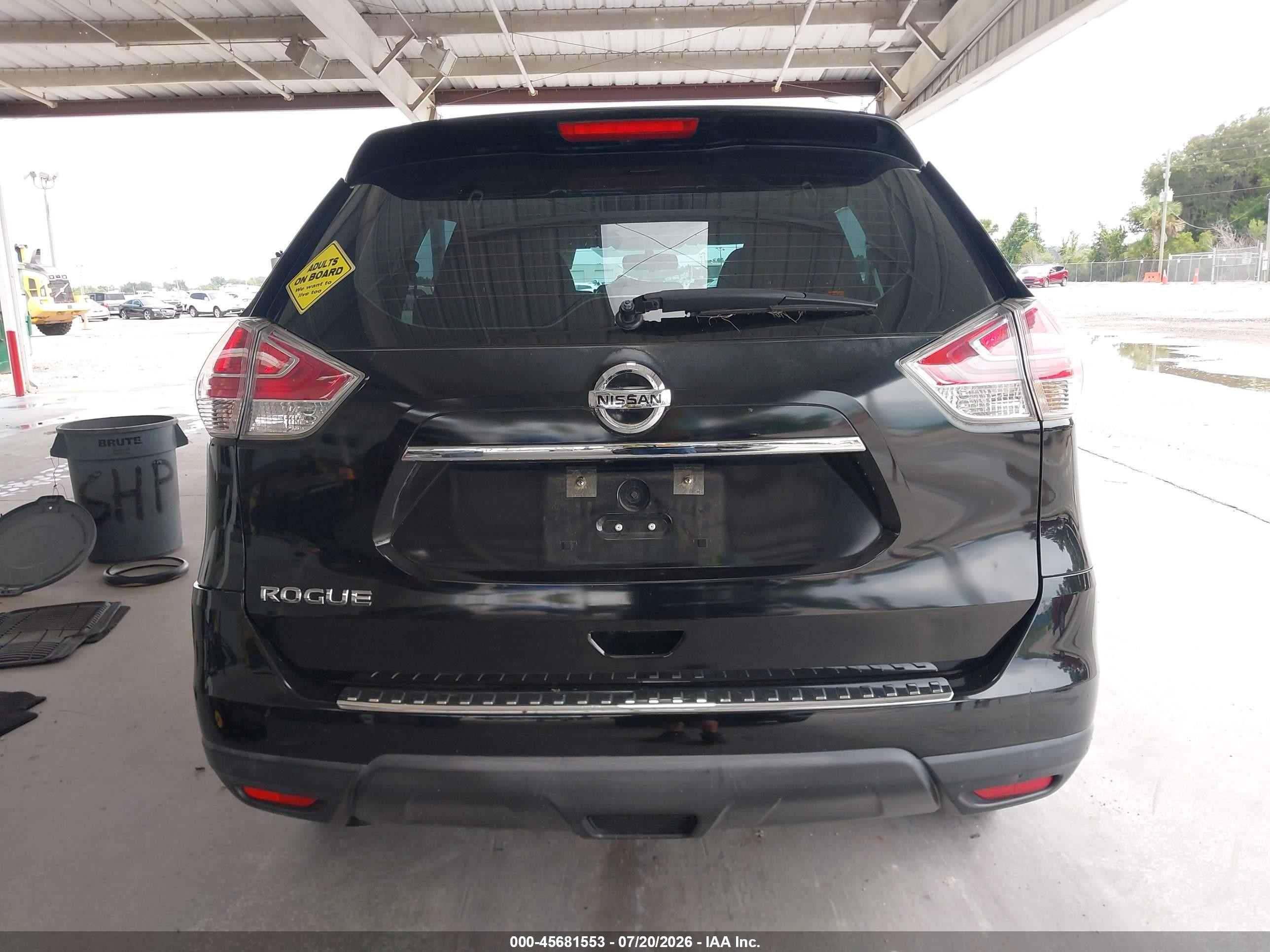 2015 Nissan Rogue S Black vin: KNMAT2MTXFP592244