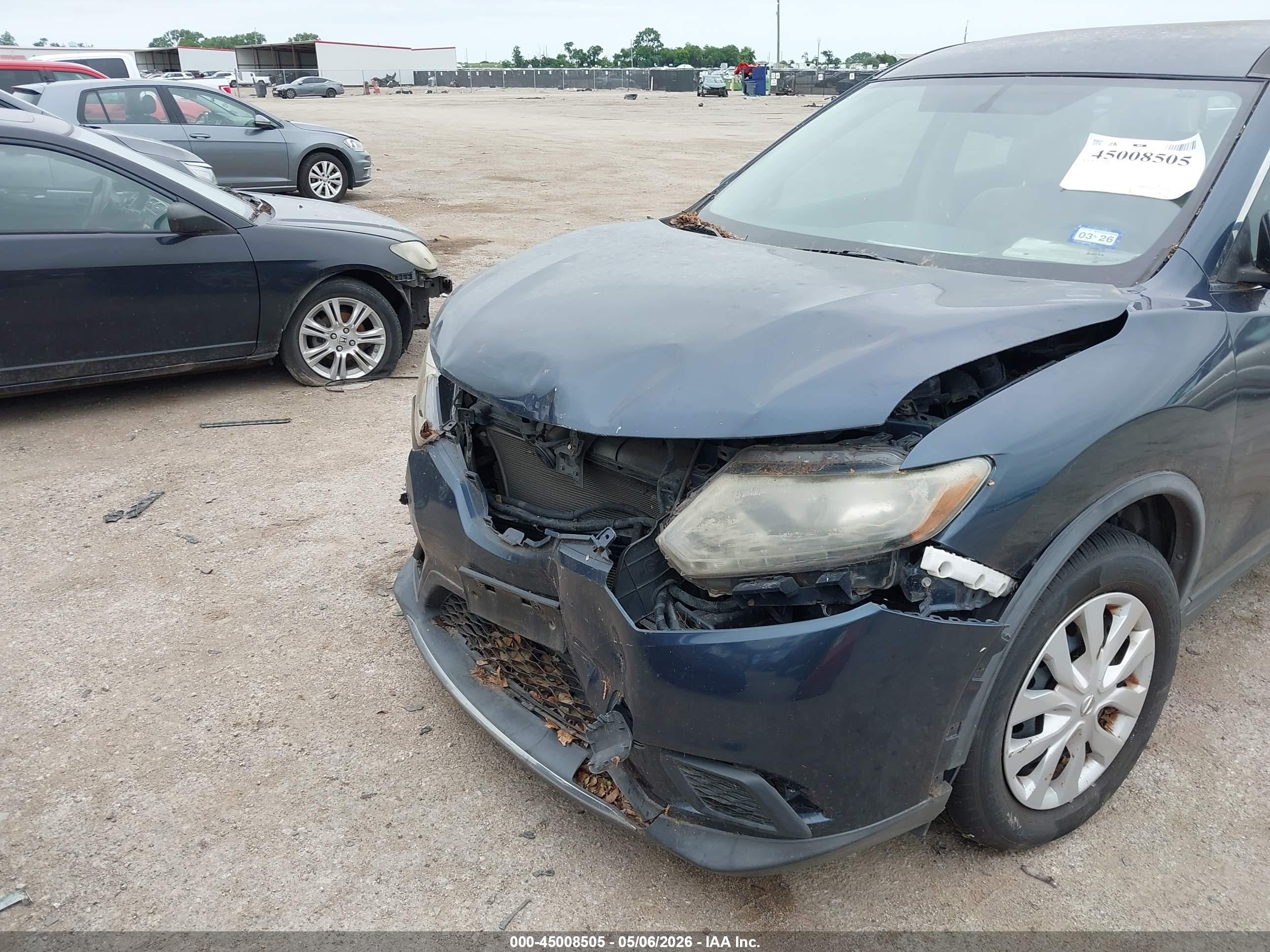 2016 Nissan Rogue S Синий vin: KNMAT2MTXGP647857