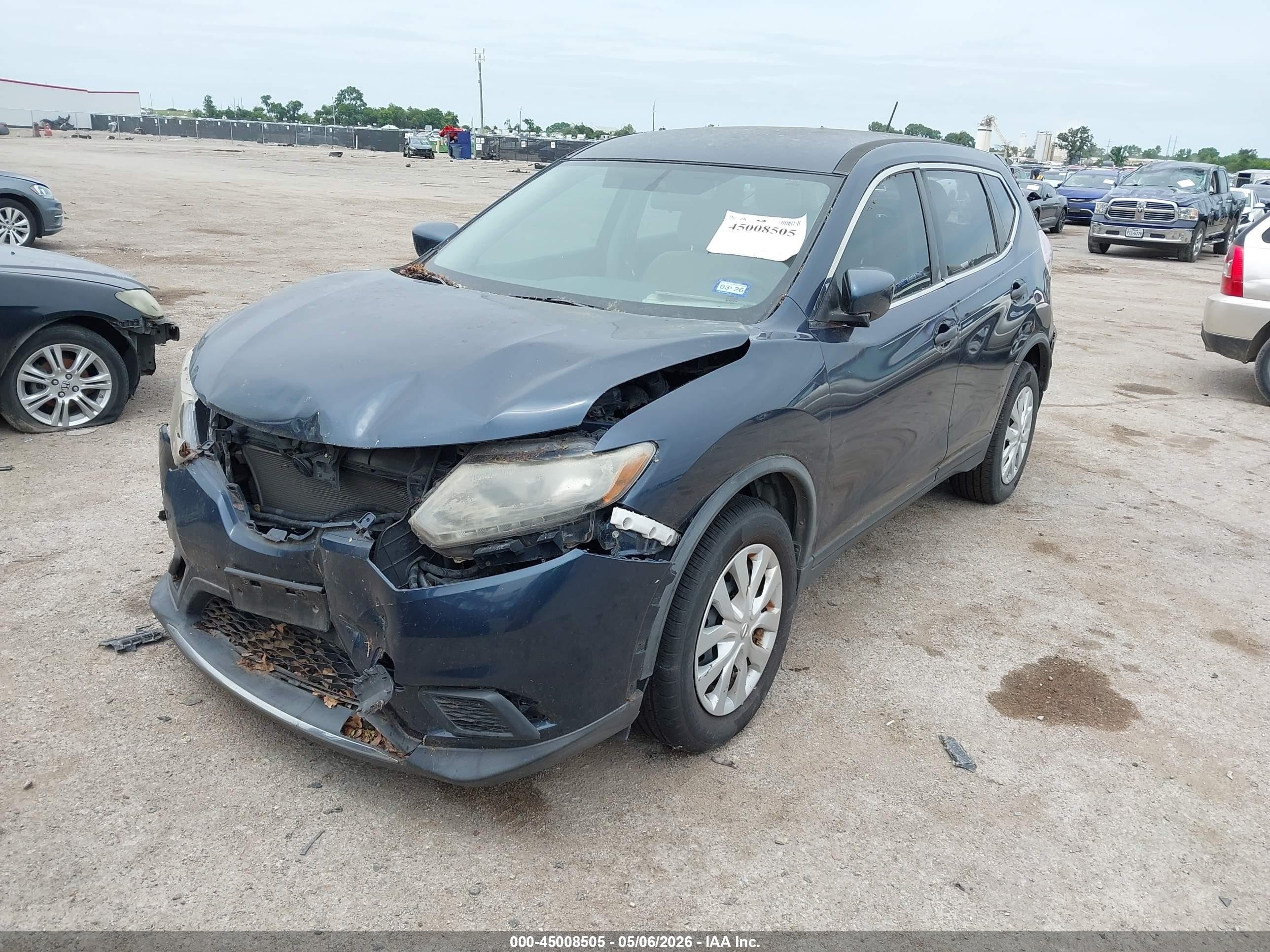 2016 Nissan Rogue S Синий vin: KNMAT2MTXGP647857