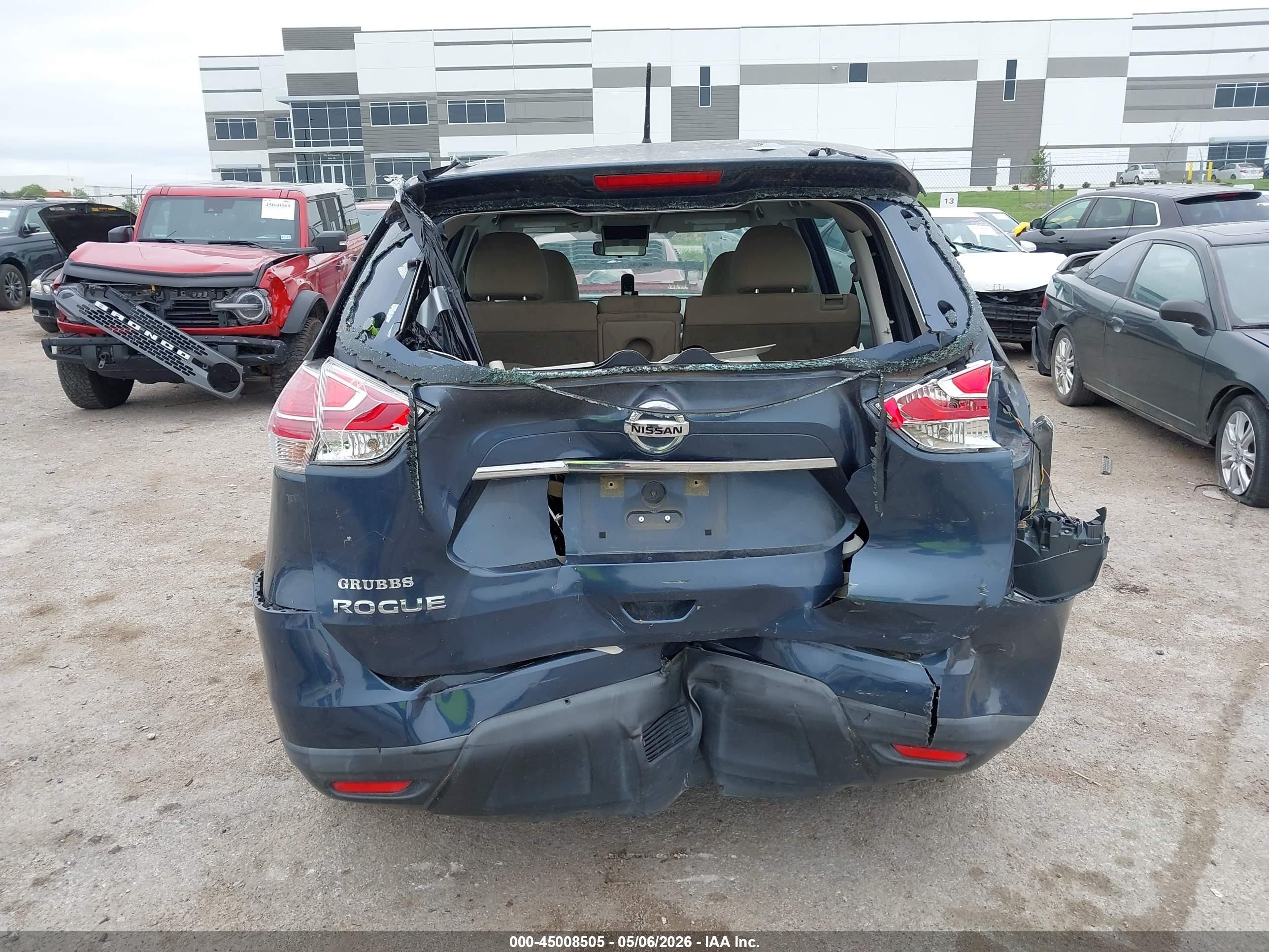 2016 Nissan Rogue S Синий vin: KNMAT2MTXGP647857
