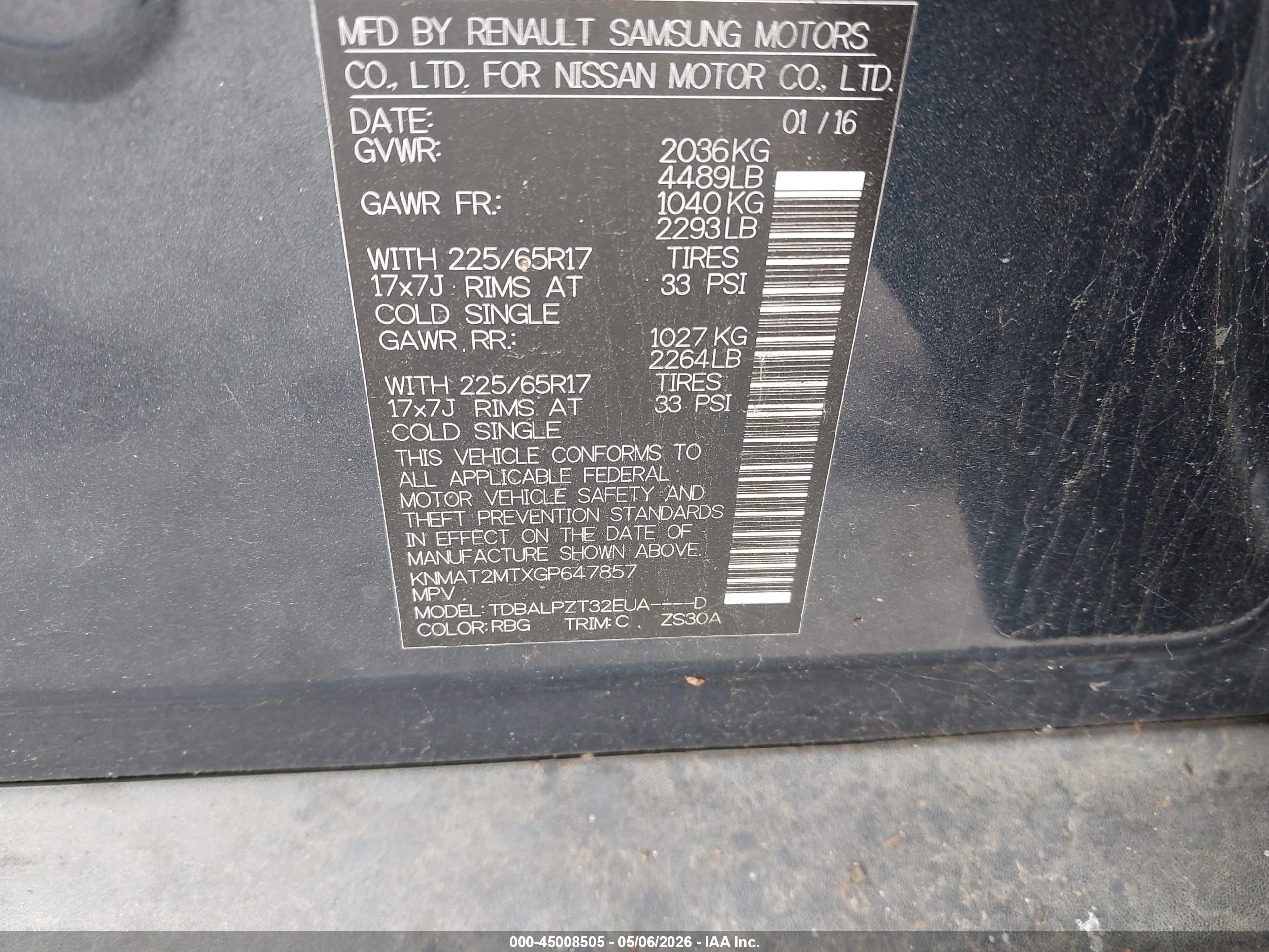 2016 Nissan Rogue S Синий vin: KNMAT2MTXGP647857