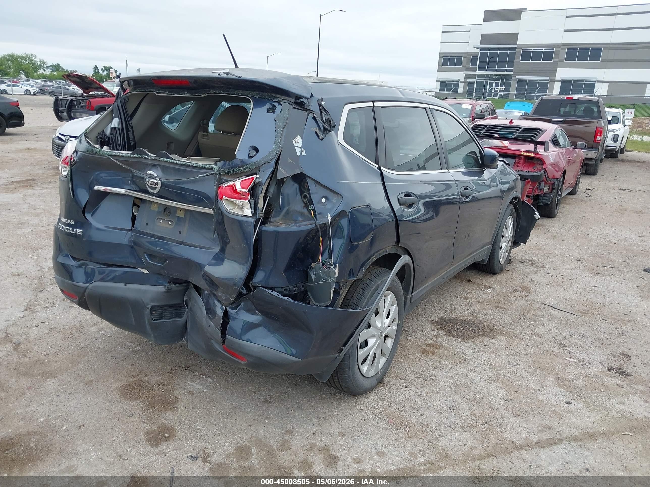 2016 Nissan Rogue S Синий vin: KNMAT2MTXGP647857