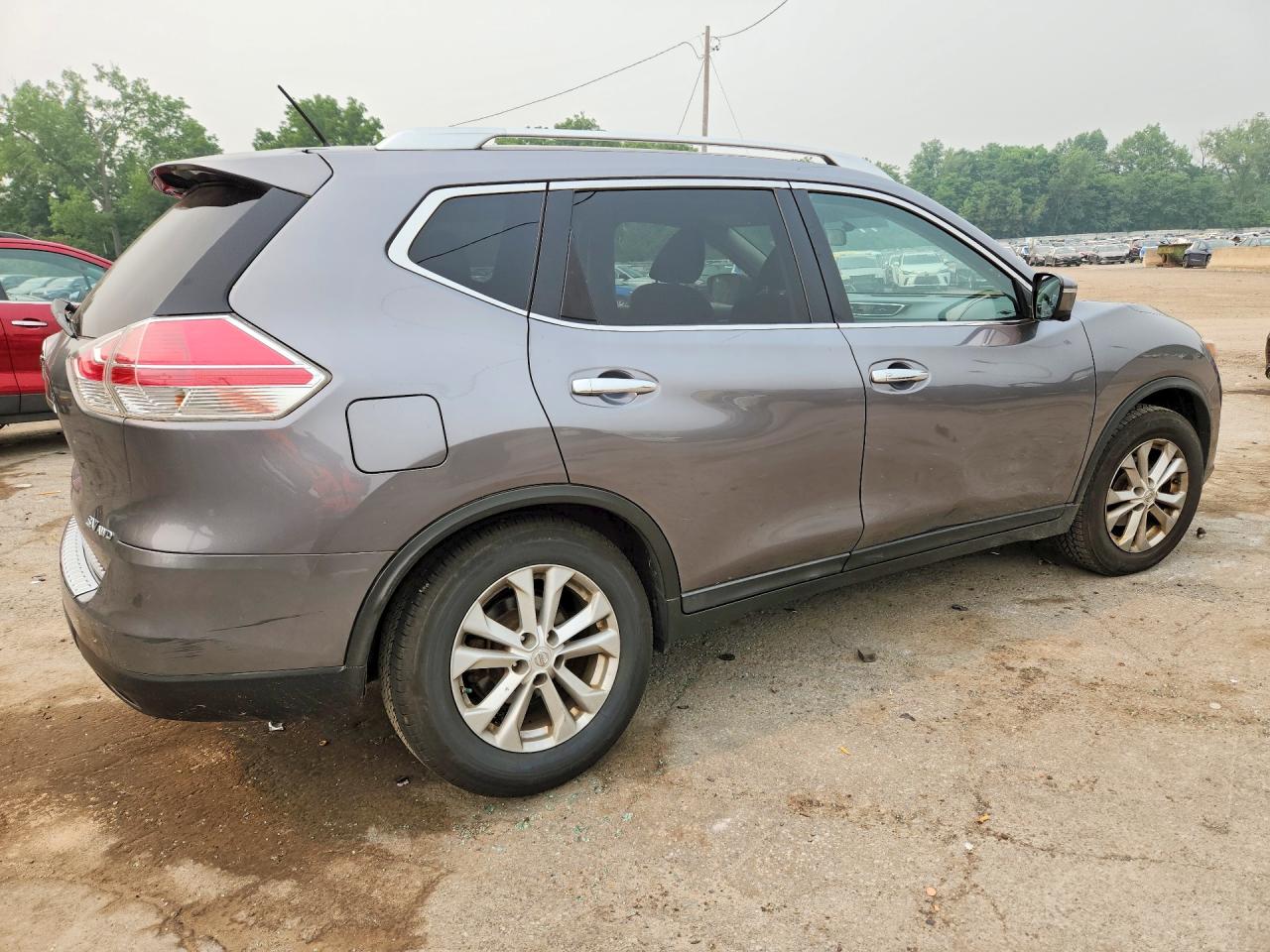 2015 Nissan Rogue Sv Серый vin: KNMAT2MV0FP506277