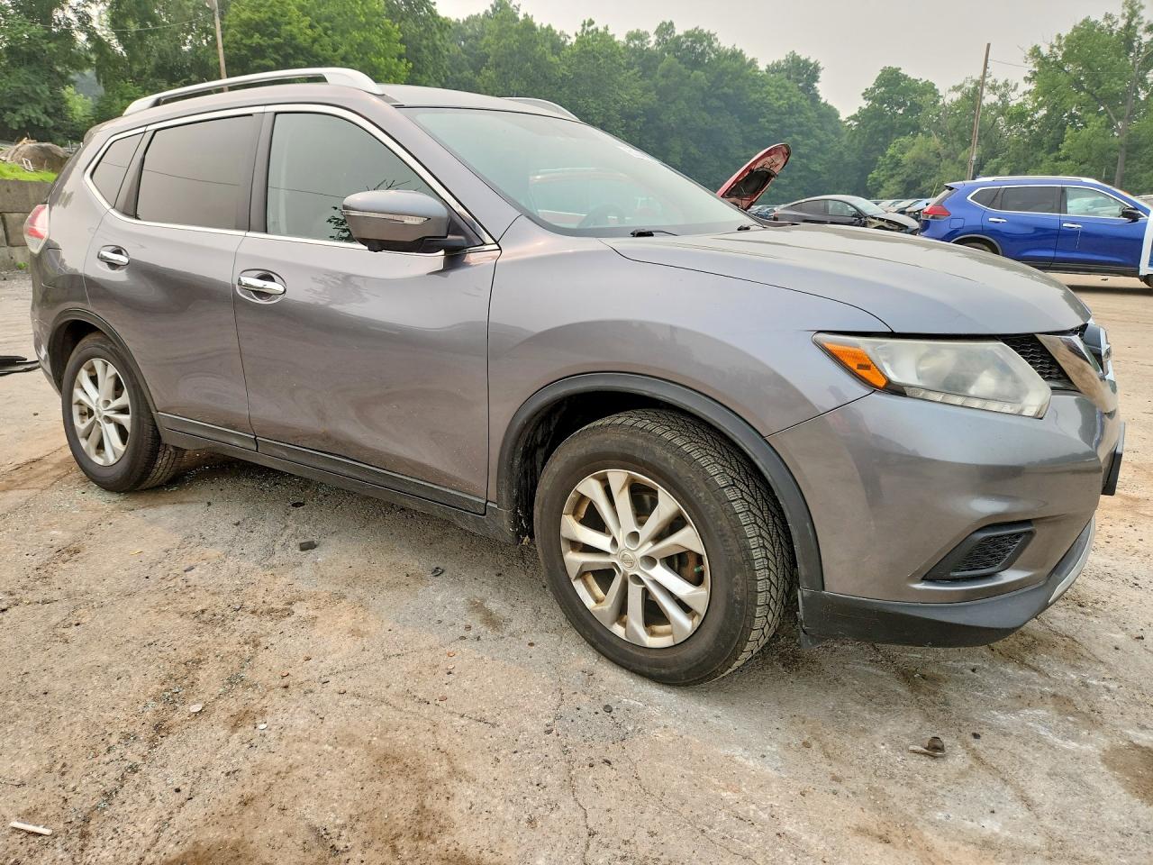 2015 Nissan Rogue Sv Серый vin: KNMAT2MV0FP506277
