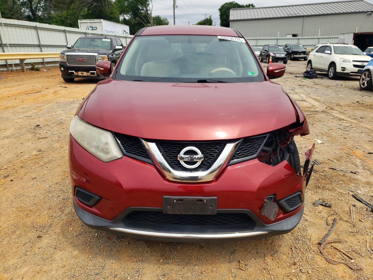 2015 Nissan Rogue S Red vin: KNMAT2MV0FP507560