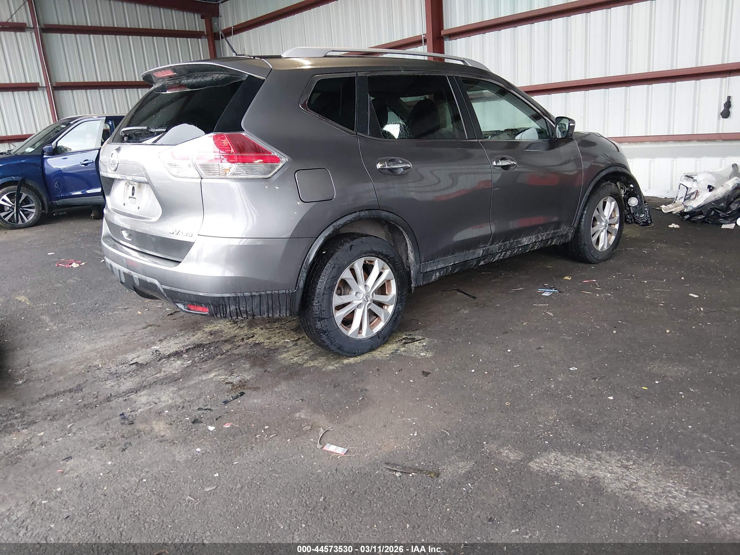 2015 Nissan Rogue Sv Gray vin: KNMAT2MV0FP510281