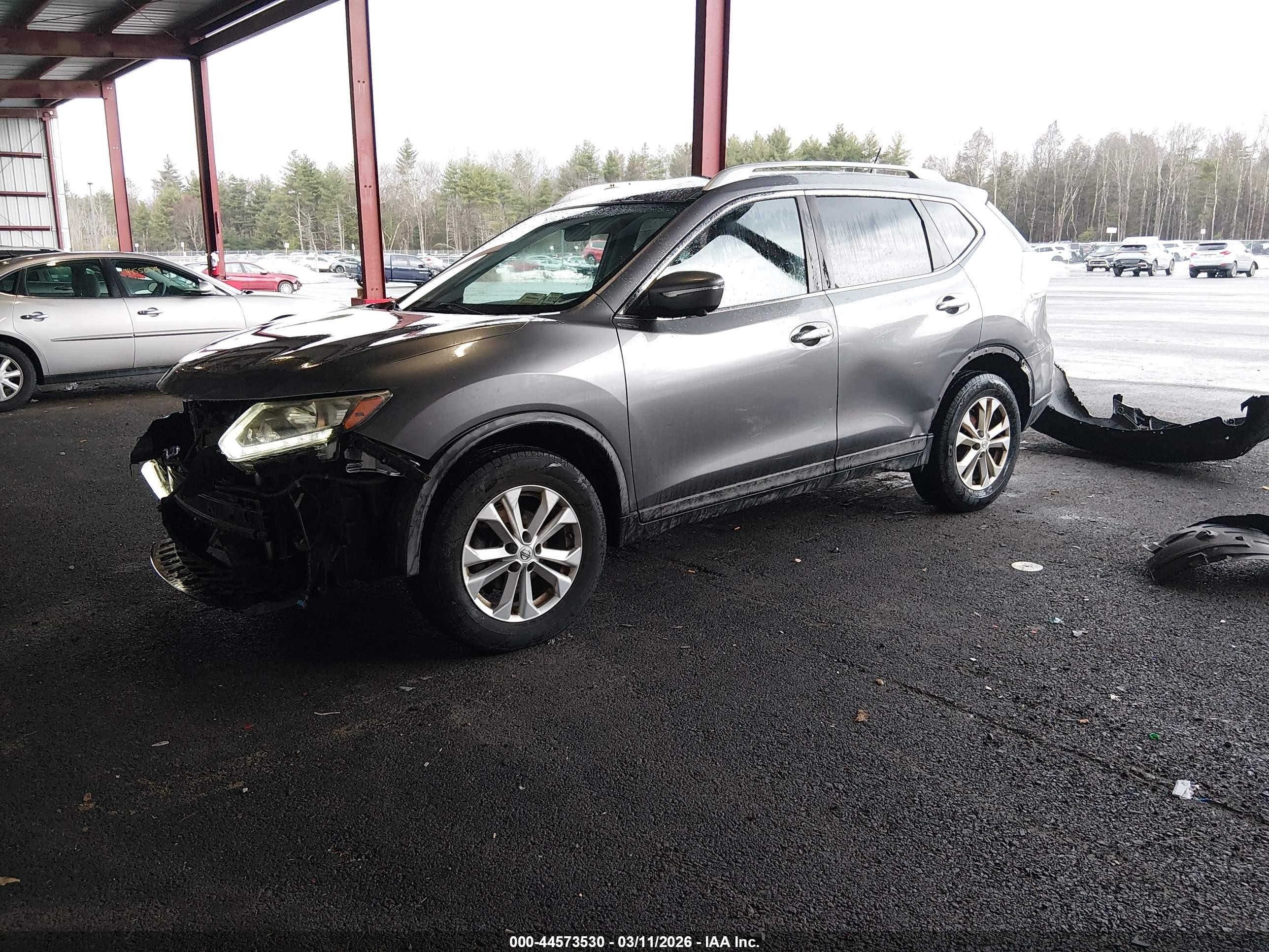 2015 Nissan Rogue Sv Gray vin: KNMAT2MV0FP510281