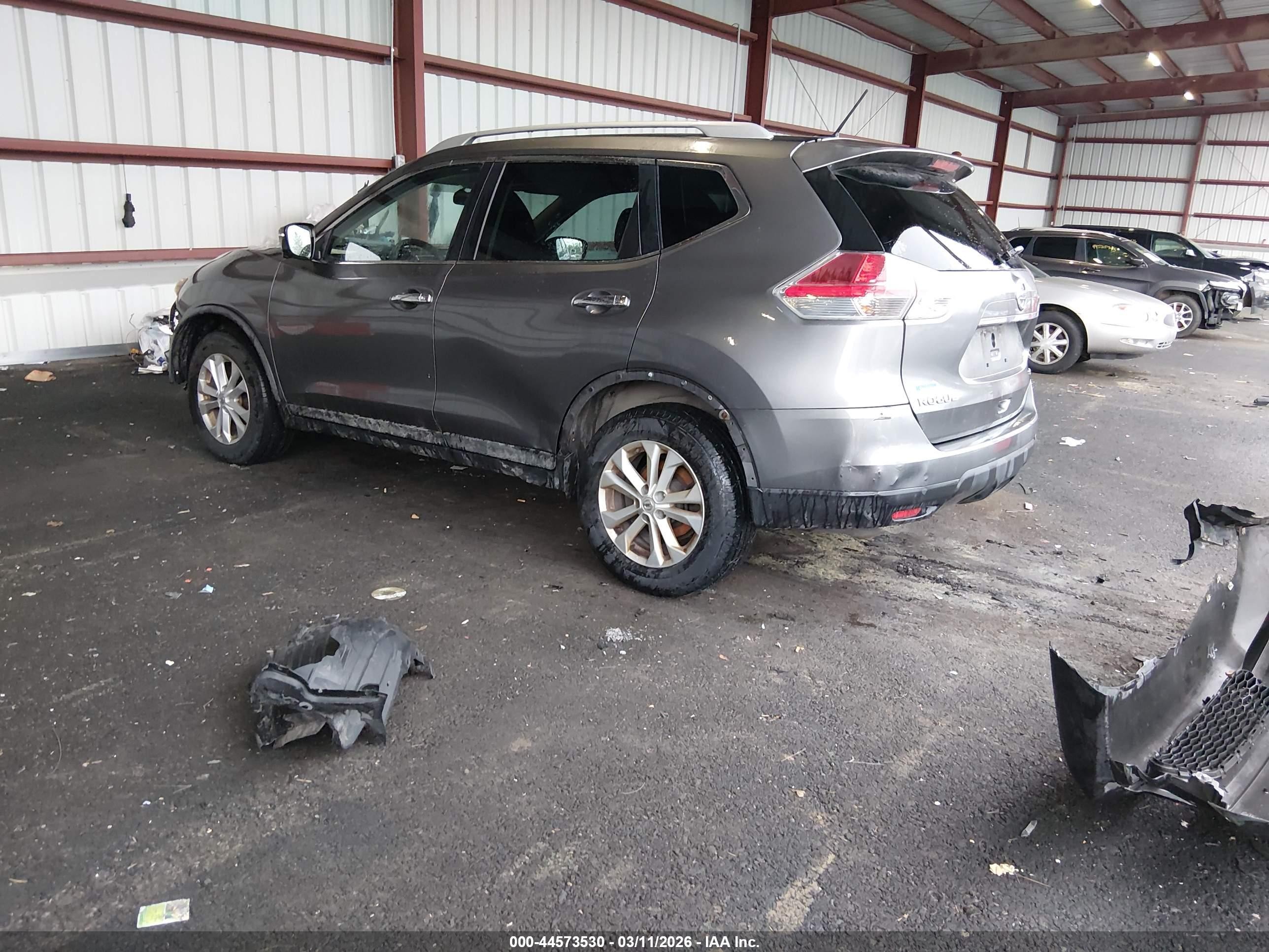 2015 Nissan Rogue Sv Gray vin: KNMAT2MV0FP510281