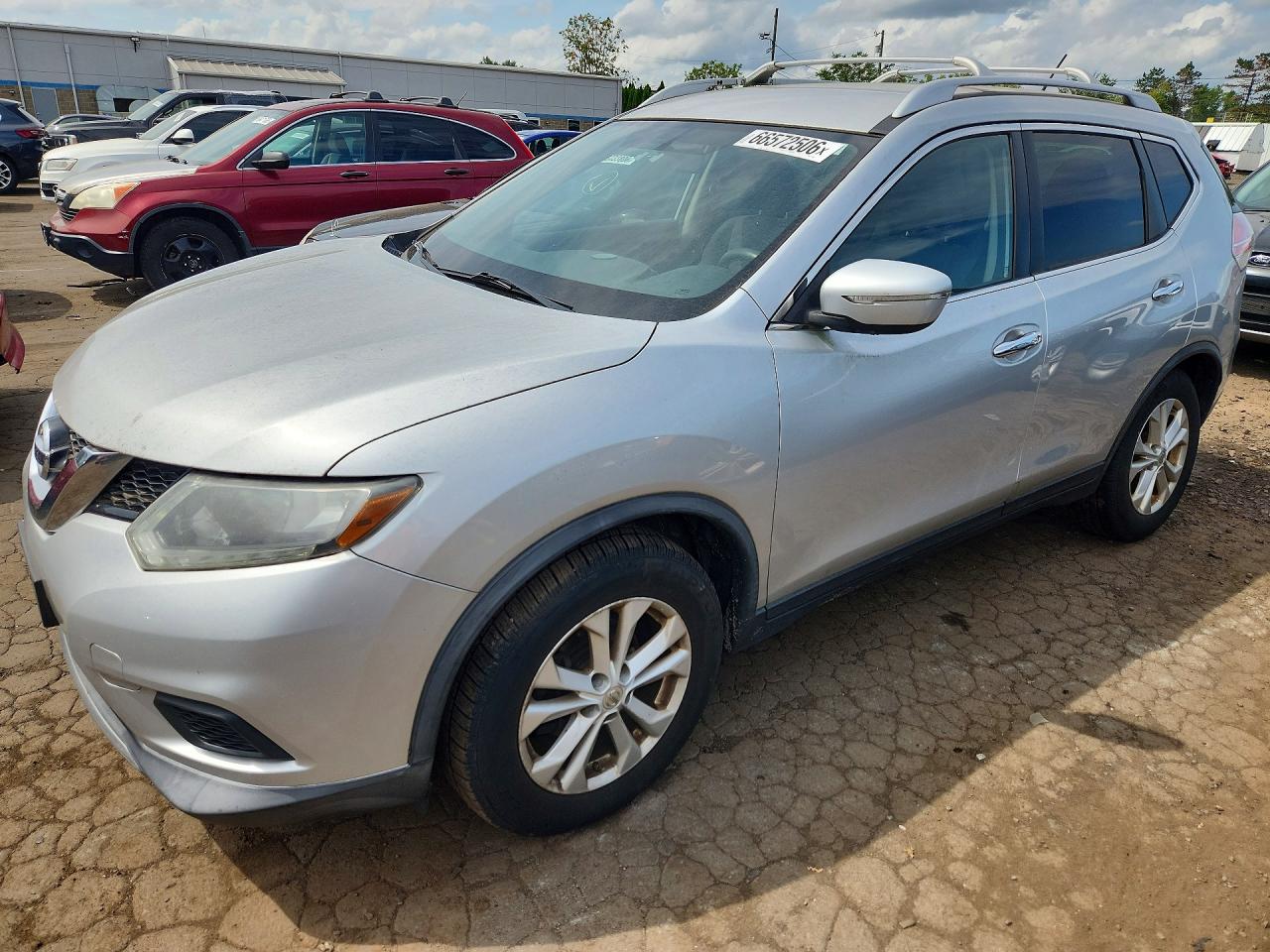 2015 Nissan Rogue Sv Silver vin: KNMAT2MV0FP519062