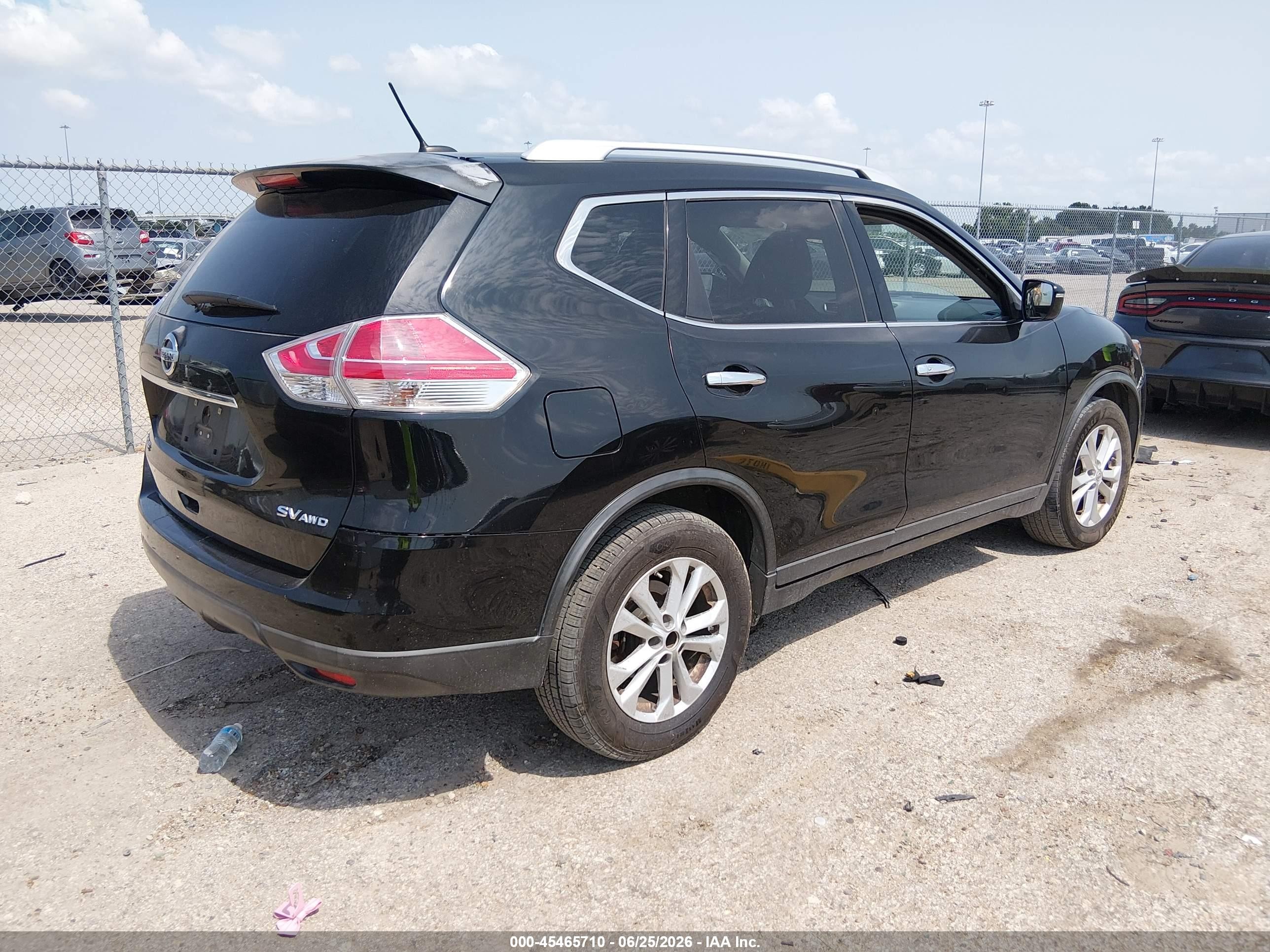 2015 Nissan Rogue Sv Black vin: KNMAT2MV0FP520129