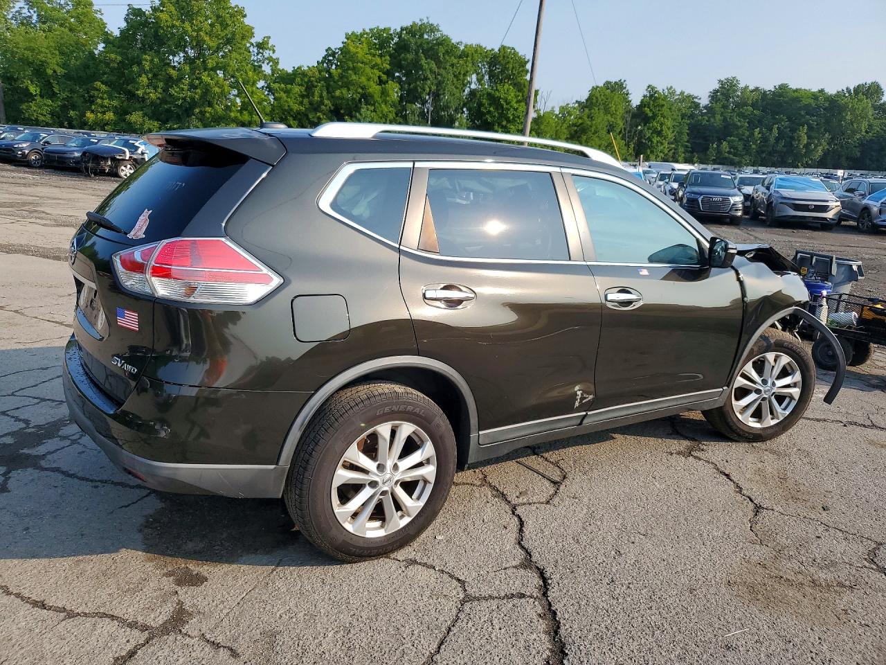 2015 Nissan Rogue S Black vin: KNMAT2MV0FP521863
