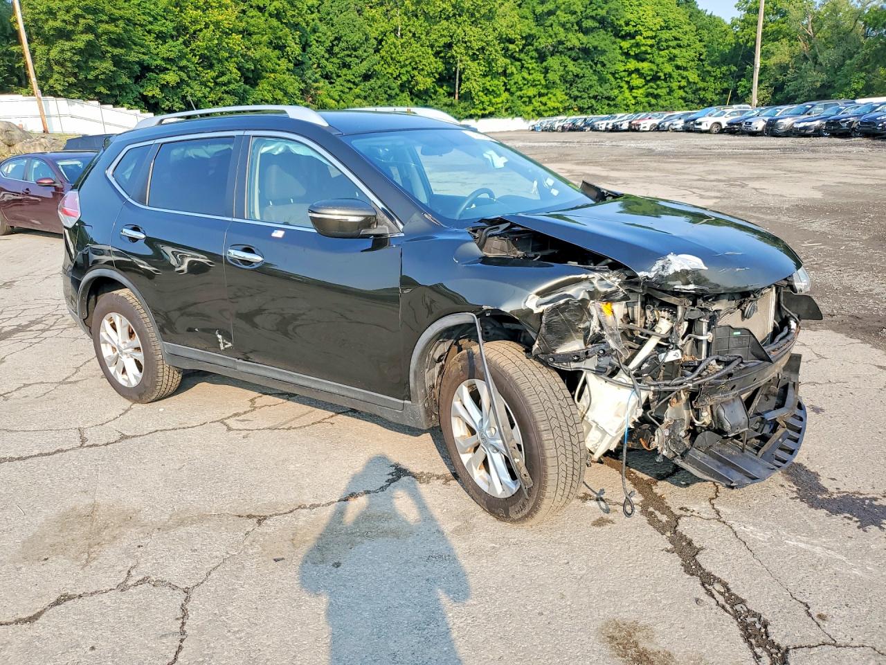 2015 Nissan Rogue S Black vin: KNMAT2MV0FP521863