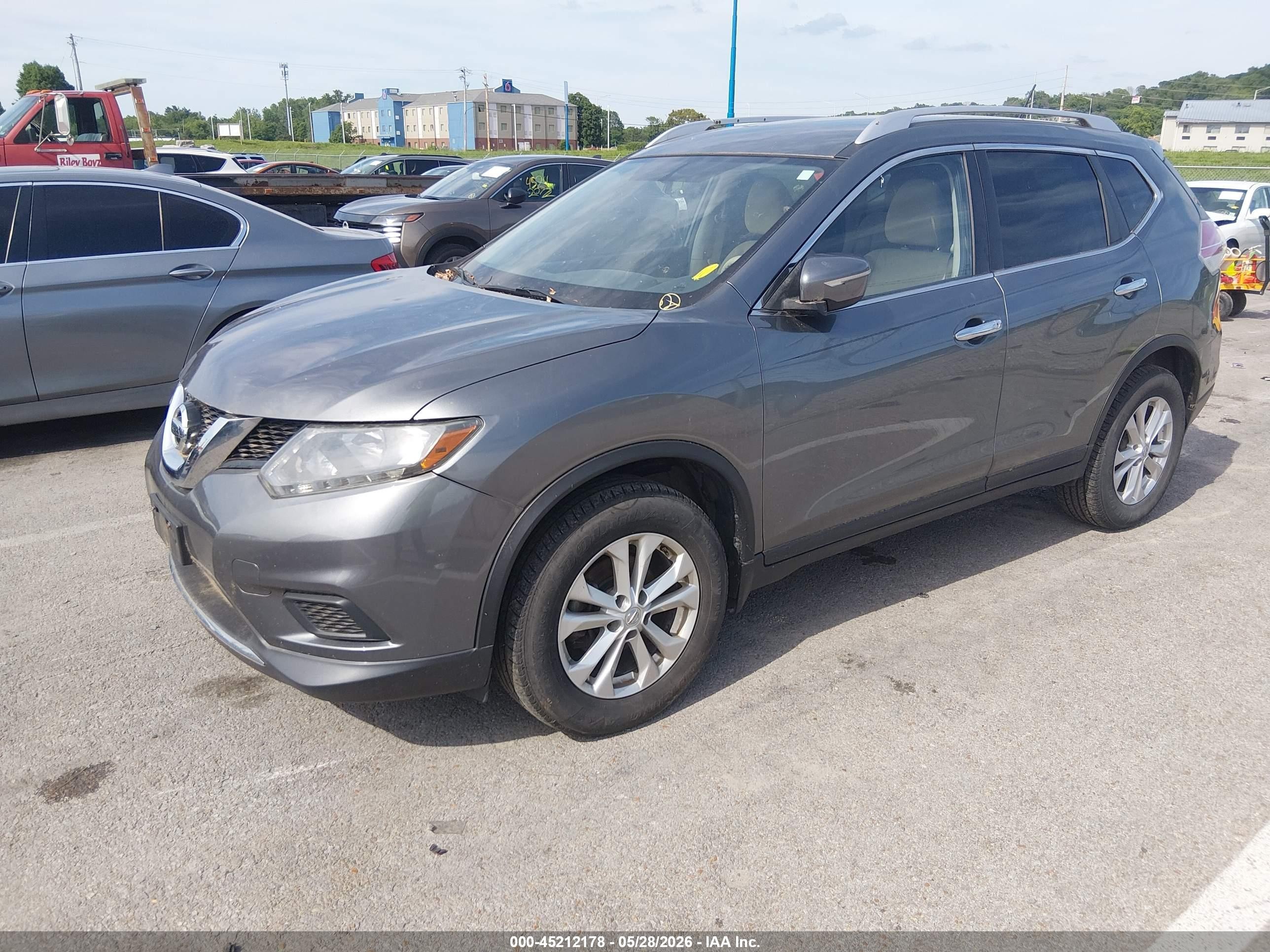 2015 Nissan Rogue Sv Gray vin: KNMAT2MV0FP543989