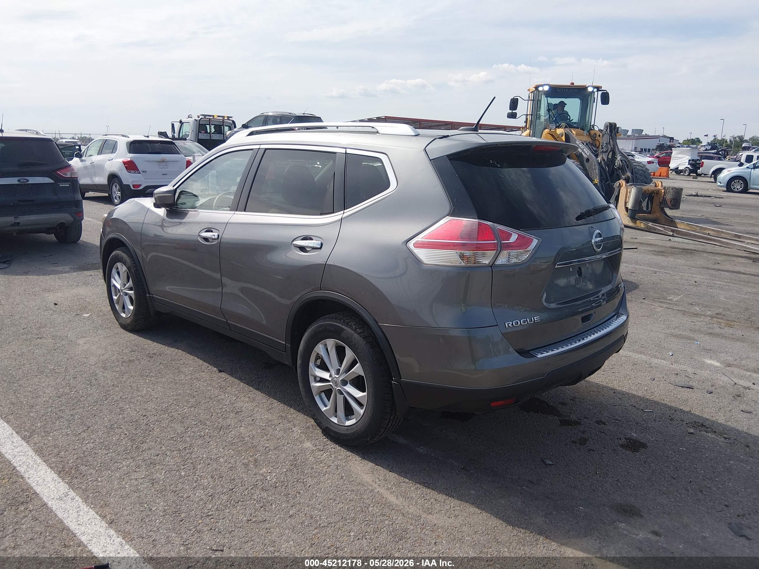 2015 Nissan Rogue Sv Gray vin: KNMAT2MV0FP543989