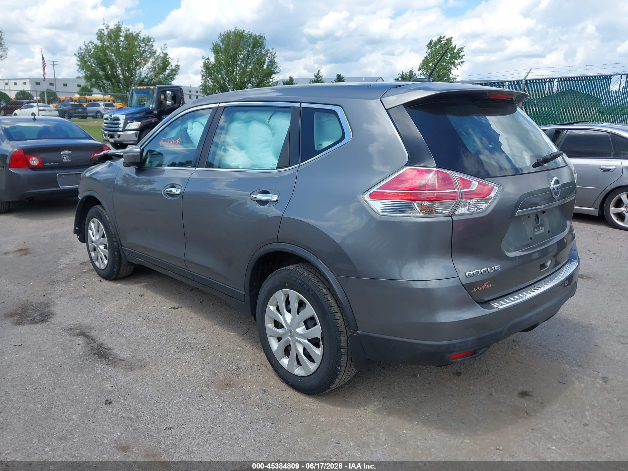 2015 Nissan Rogue S Gray vin: KNMAT2MV0FP547394