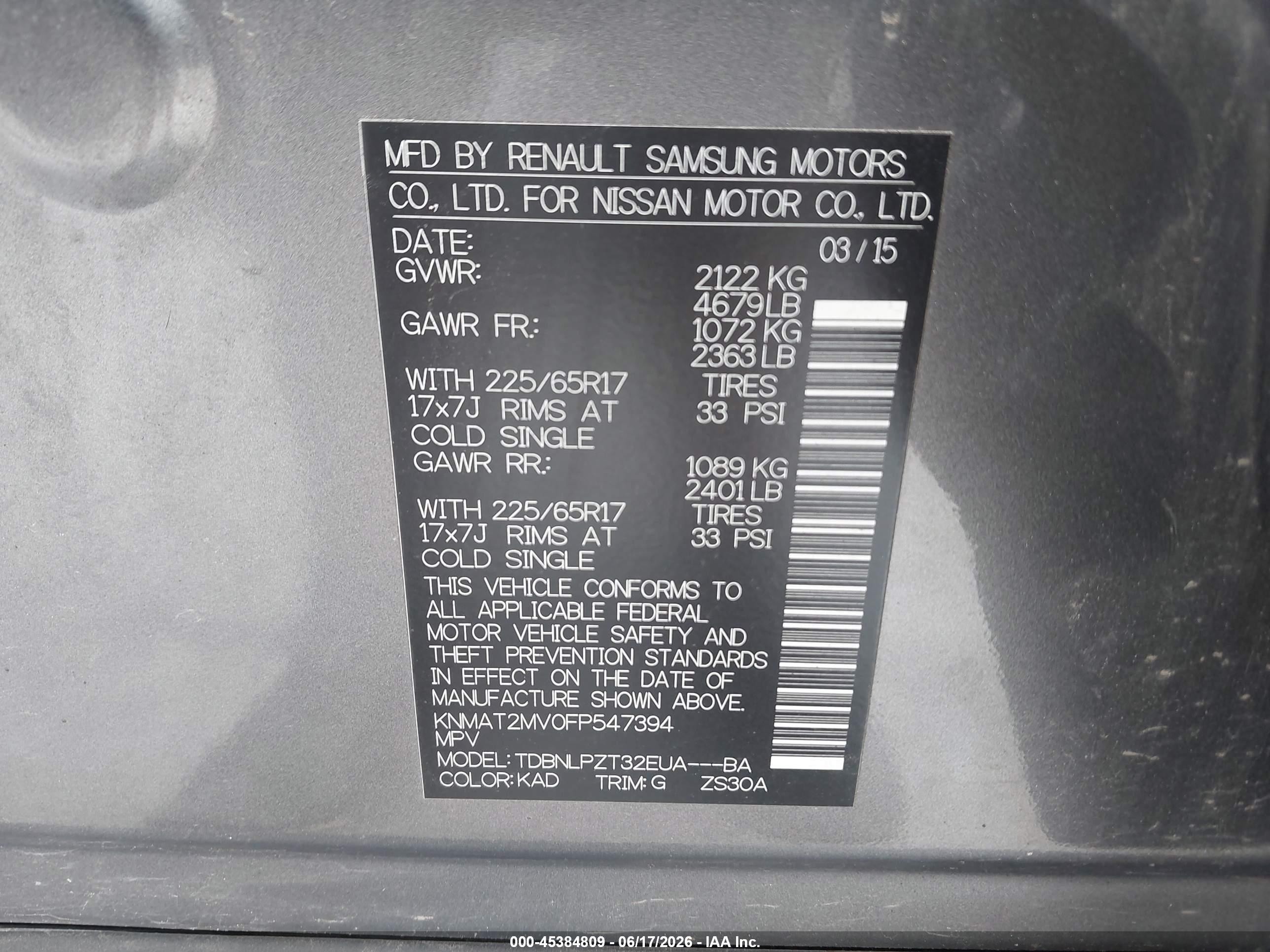 2015 Nissan Rogue S Gray vin: KNMAT2MV0FP547394