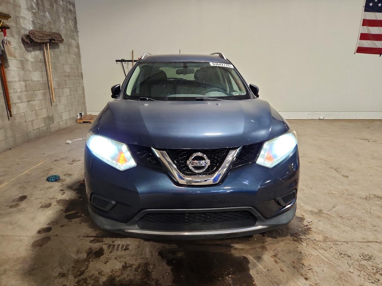 2015 Nissan Rogue Sv Синий vin: KNMAT2MV0FP552918