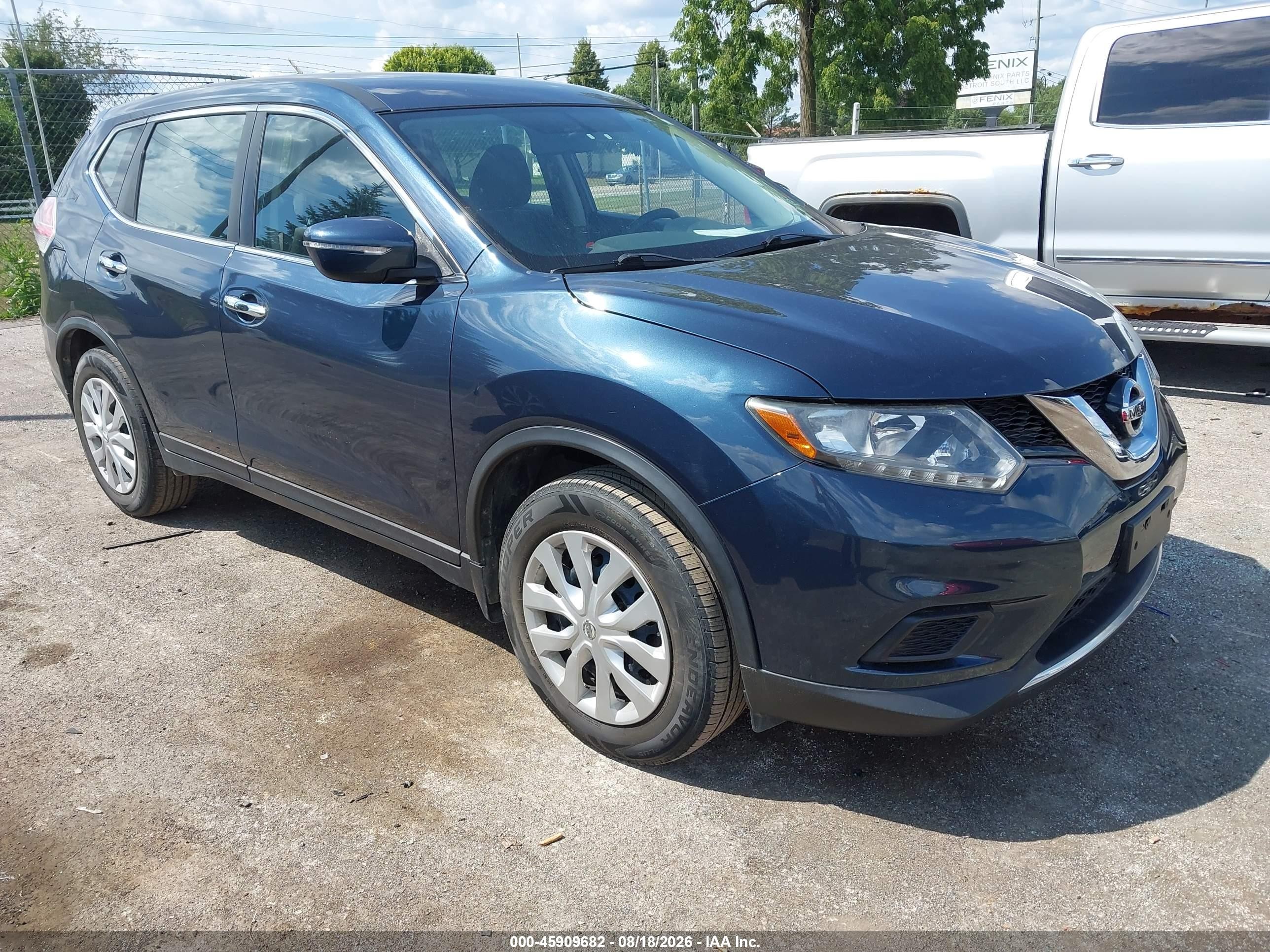 2015 Nissan Rogue S Blue vin: KNMAT2MV0FP556015