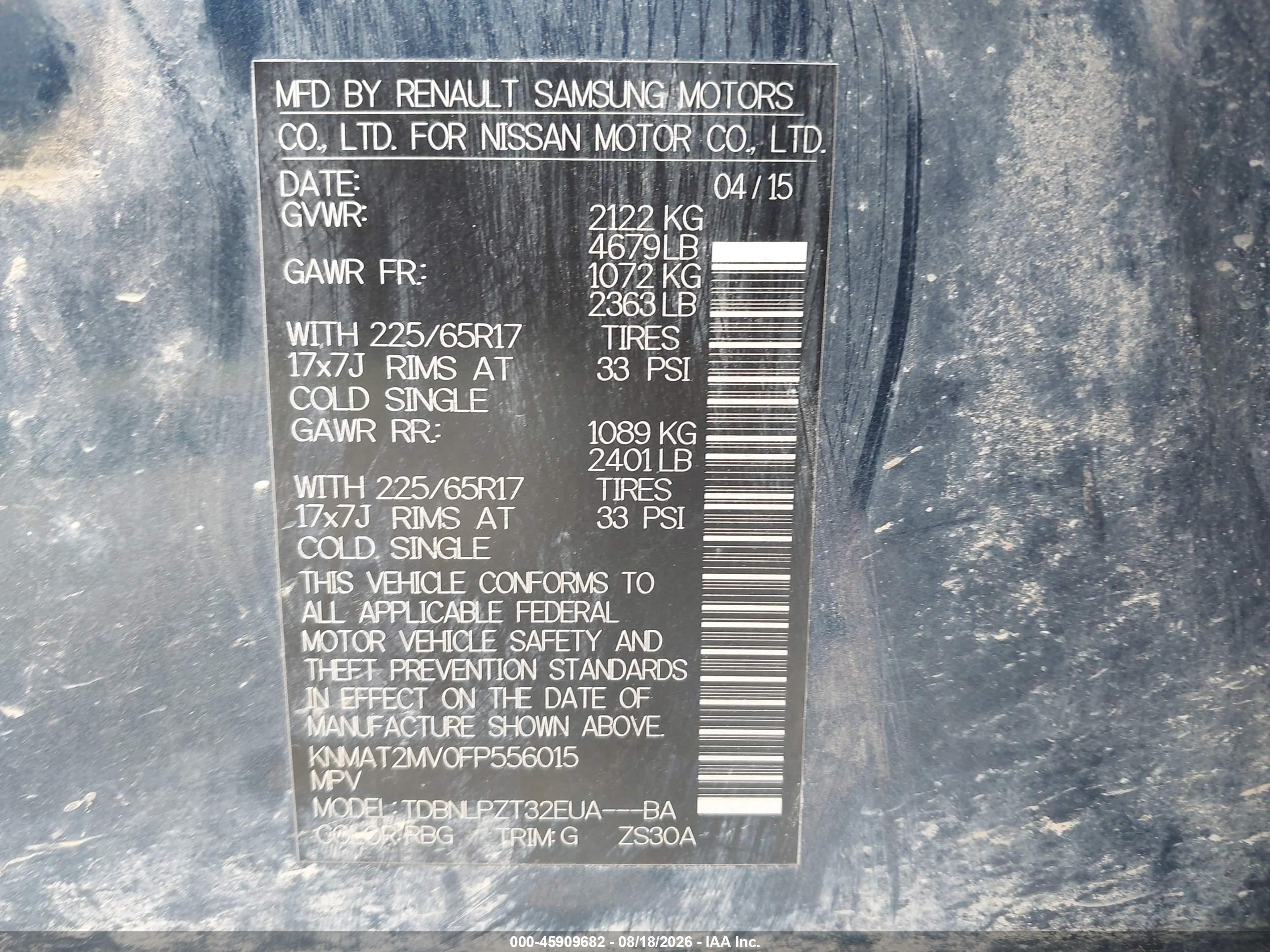 2015 Nissan Rogue S Blue vin: KNMAT2MV0FP556015