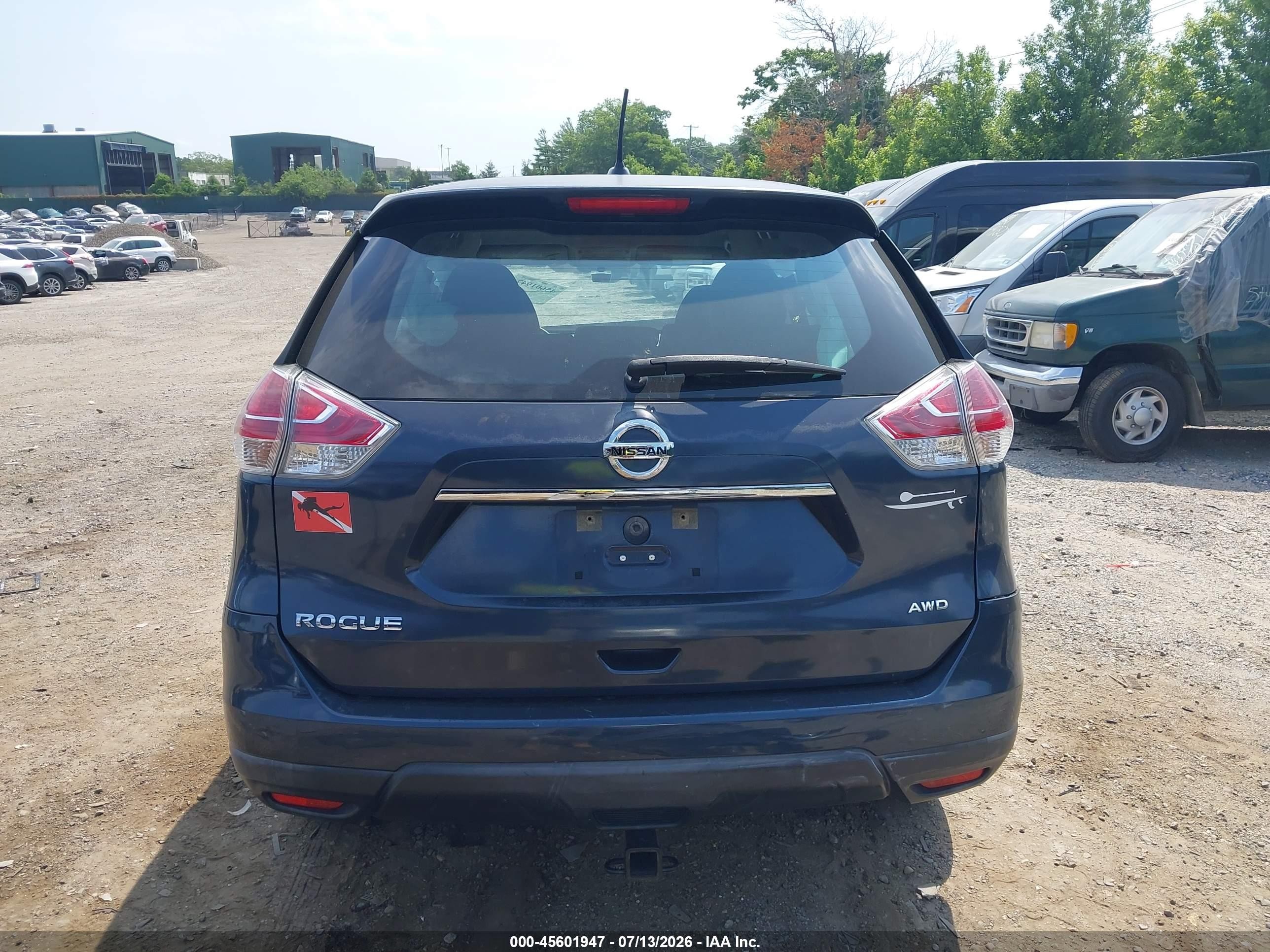 2015 Nissan Rogue S Blue vin: KNMAT2MV0FP568424