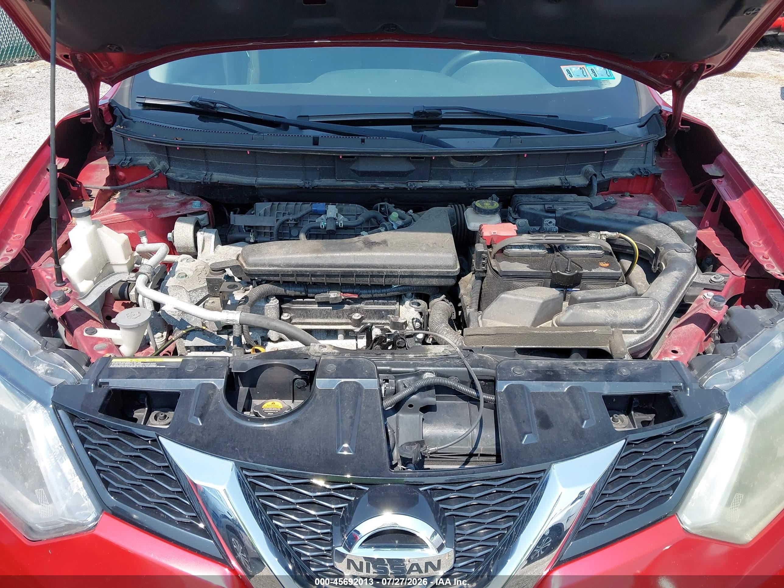 2015 Nissan Rogue Sv Red vin: KNMAT2MV0FP576426