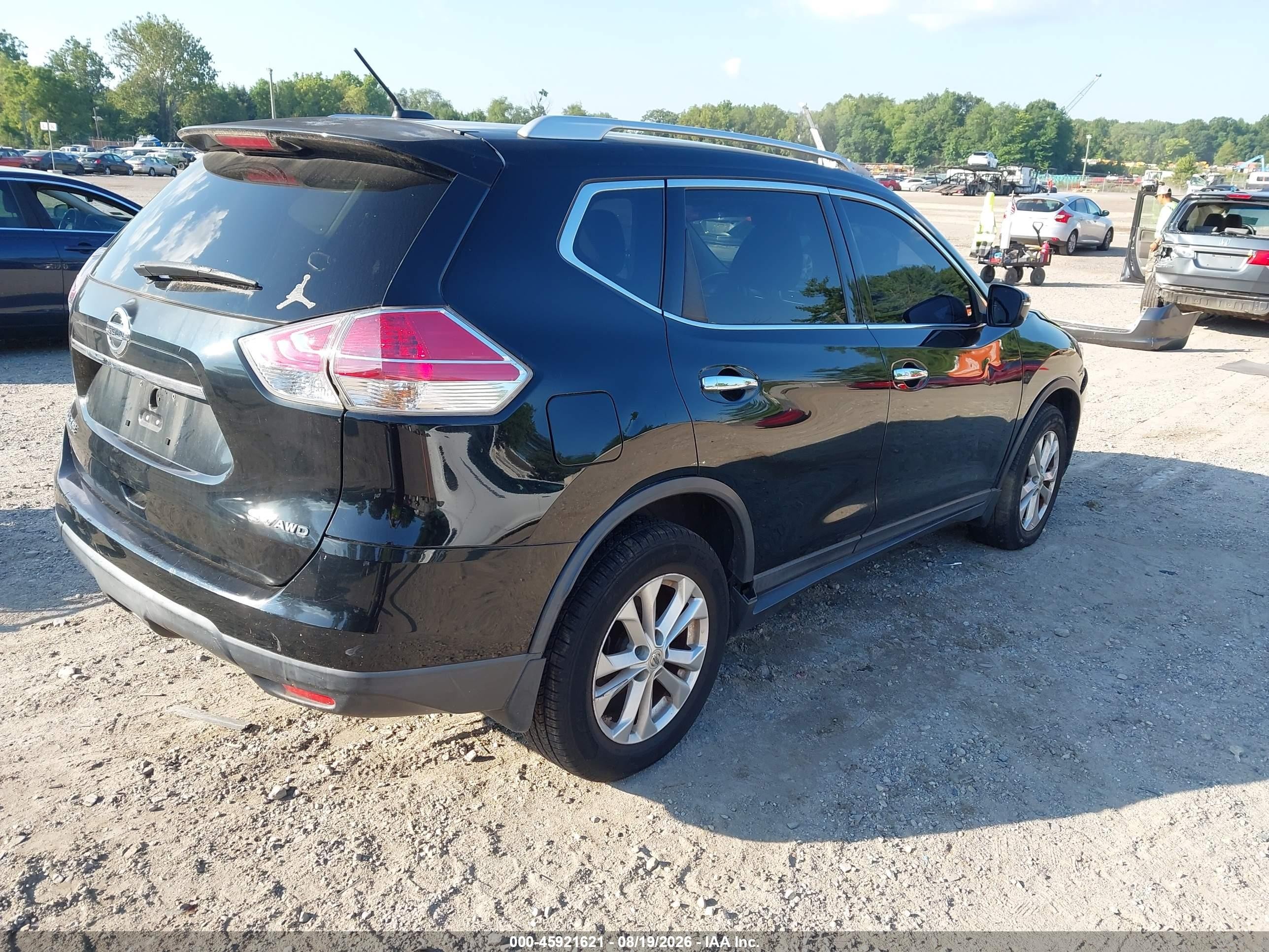 2015 Nissan Rogue Sv Black vin: KNMAT2MV0FP576992
