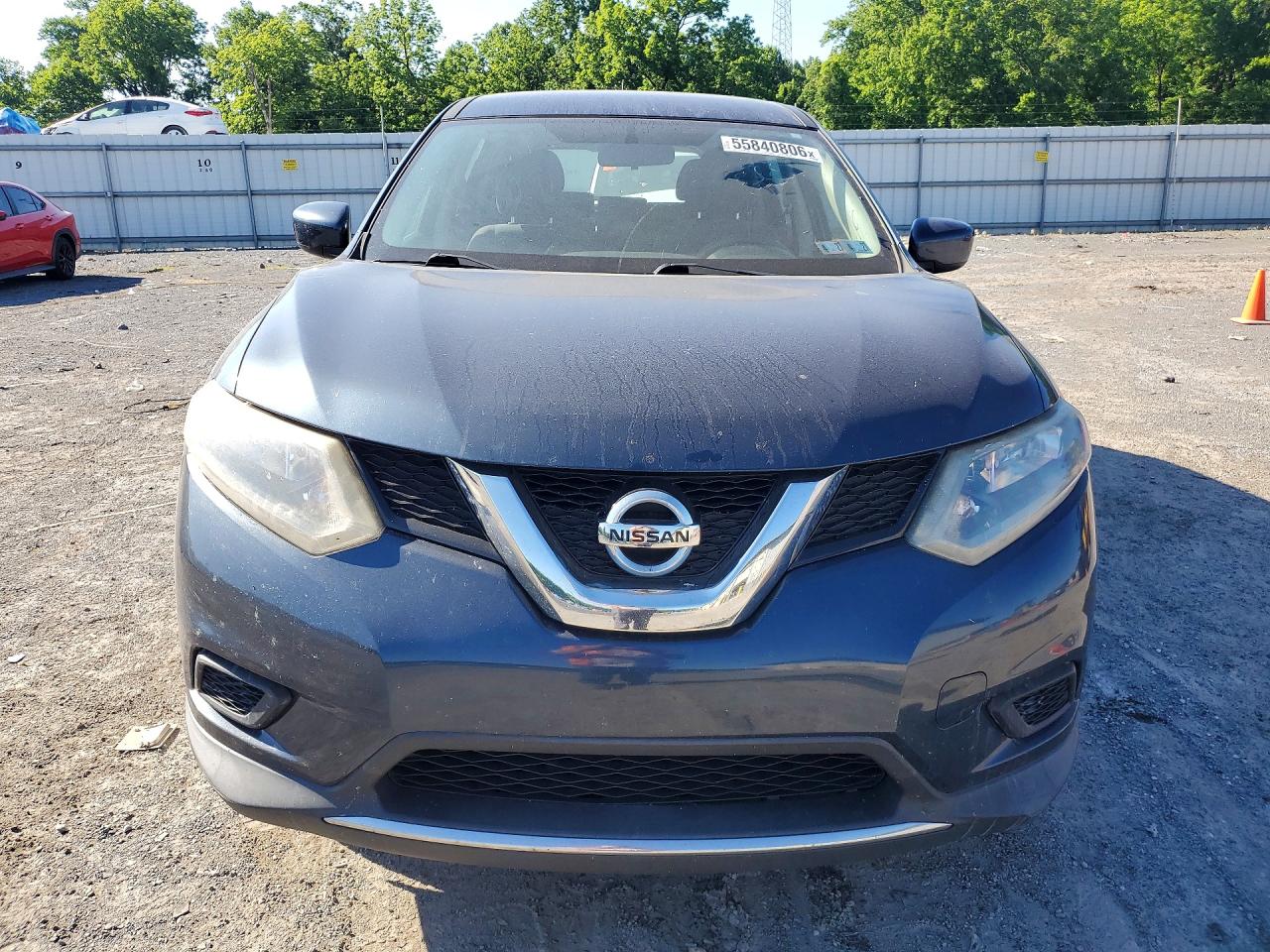 2016 Nissan Rogue S Синий vin: KNMAT2MV0GP637291