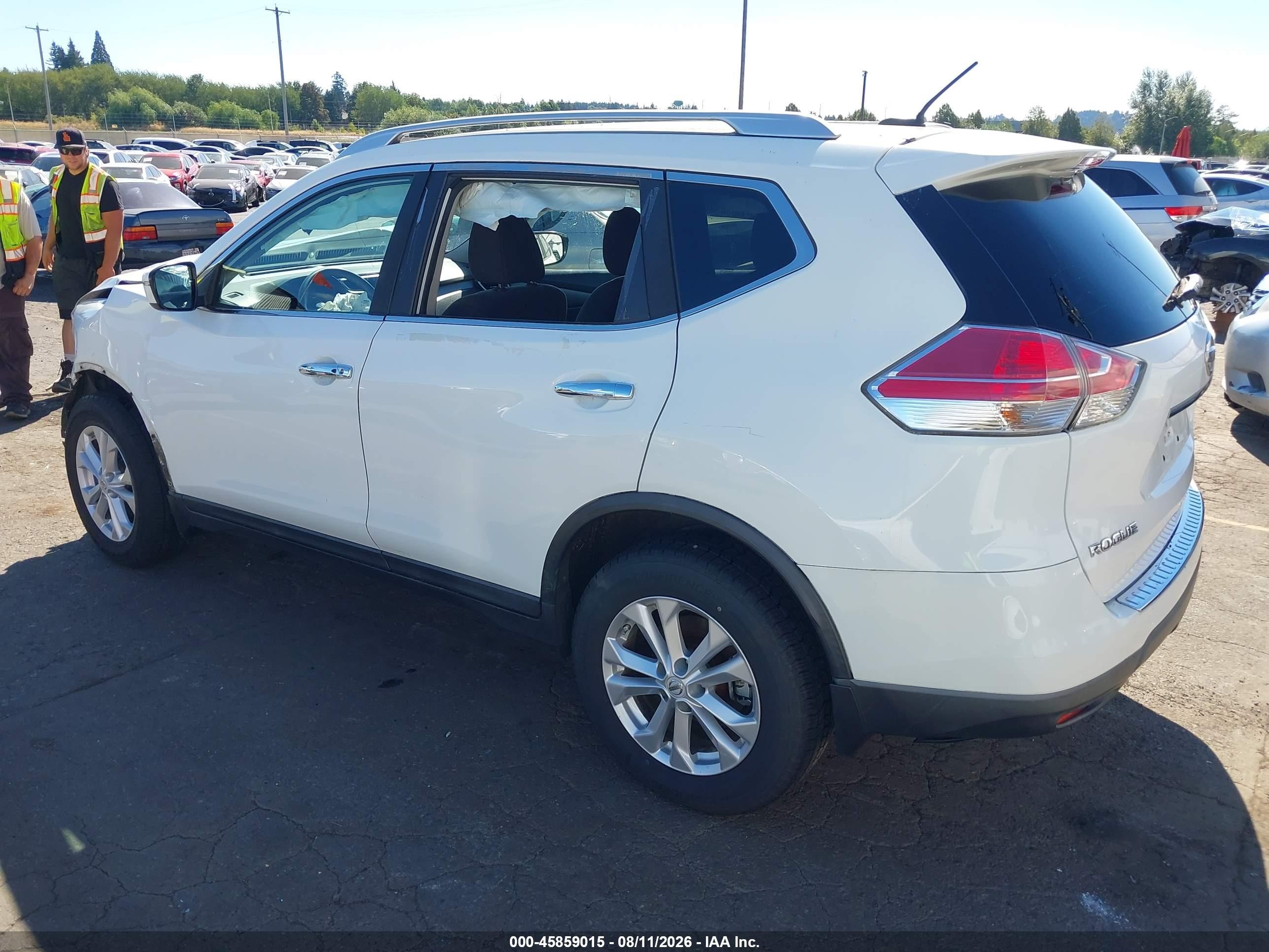 2016 Nissan Rogue Sv White vin: KNMAT2MV0GP653569