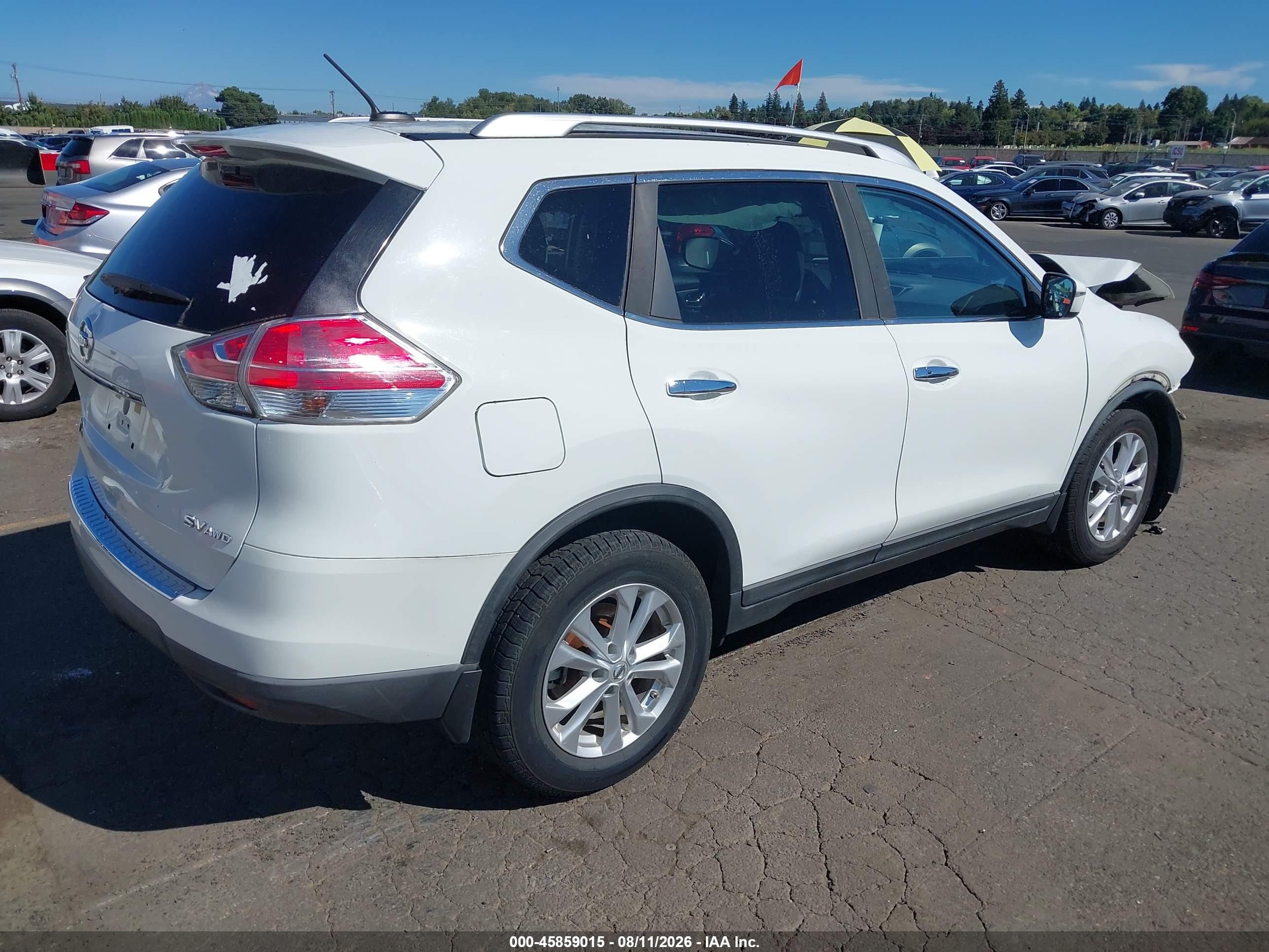 2016 Nissan Rogue Sv White vin: KNMAT2MV0GP653569