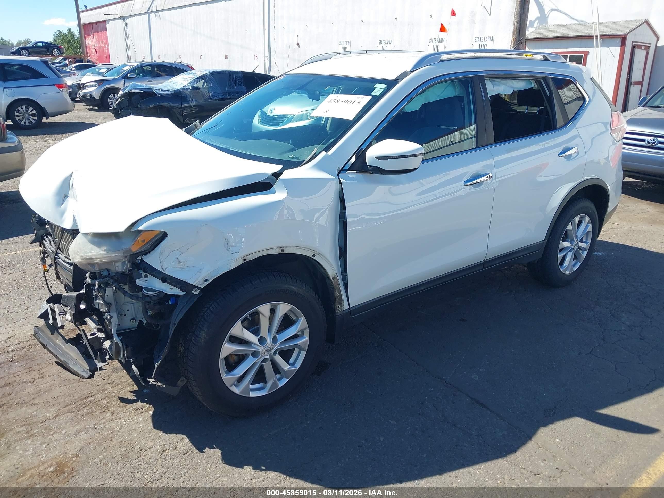 2016 Nissan Rogue Sv White vin: KNMAT2MV0GP653569