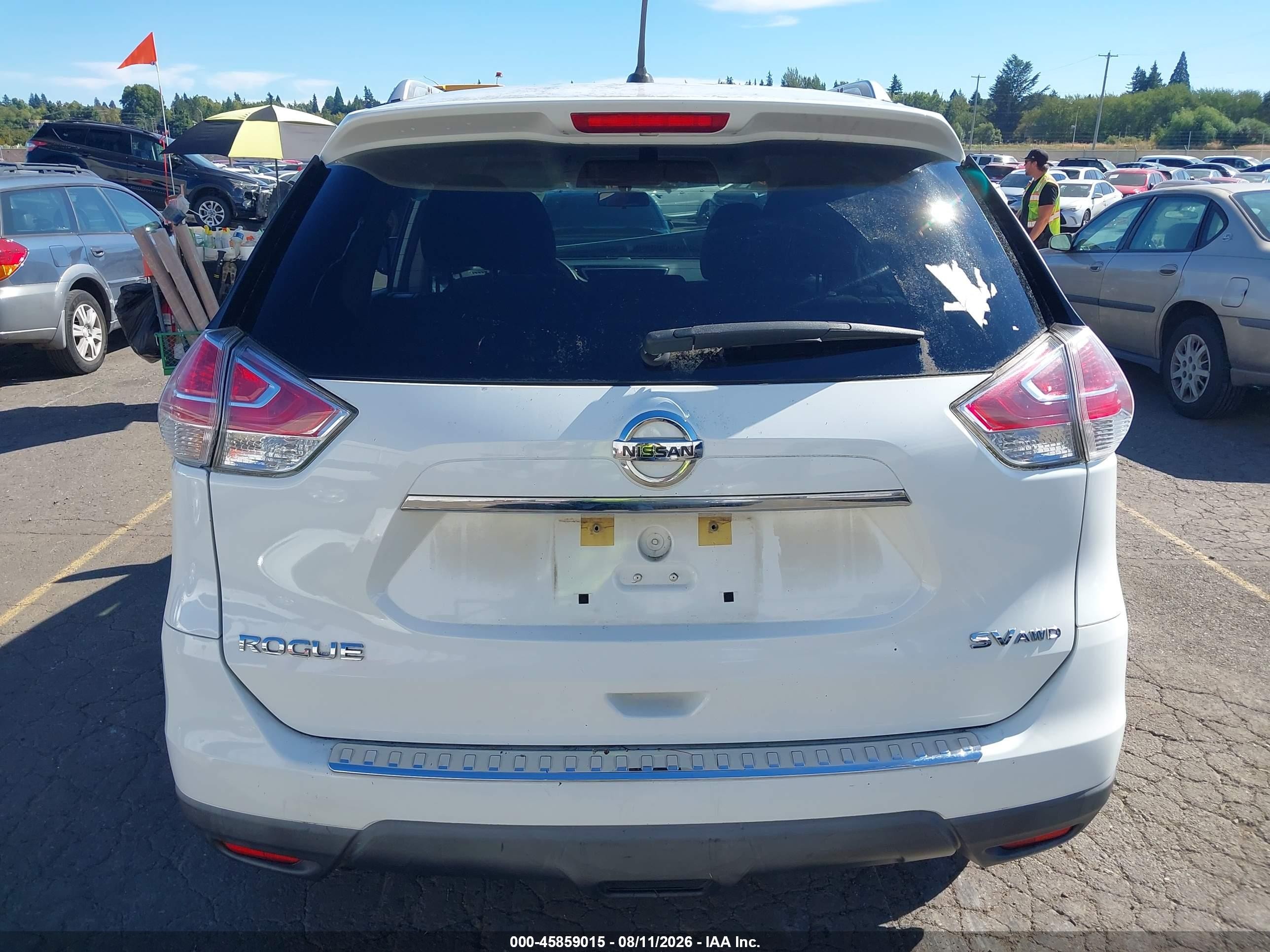 2016 Nissan Rogue Sv White vin: KNMAT2MV0GP653569