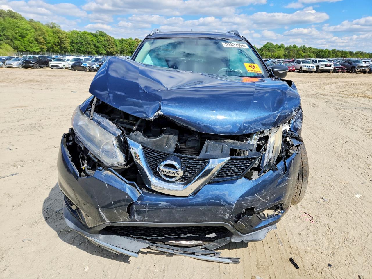 2016 Nissan Rogue Sv Blue vin: KNMAT2MV0GP662434
