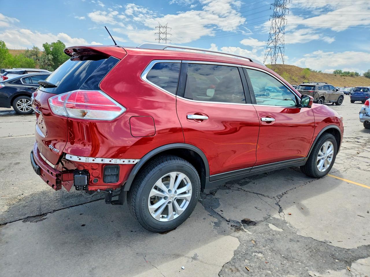 2016 Nissan Rogue Sv Red vin: KNMAT2MV0GP737942