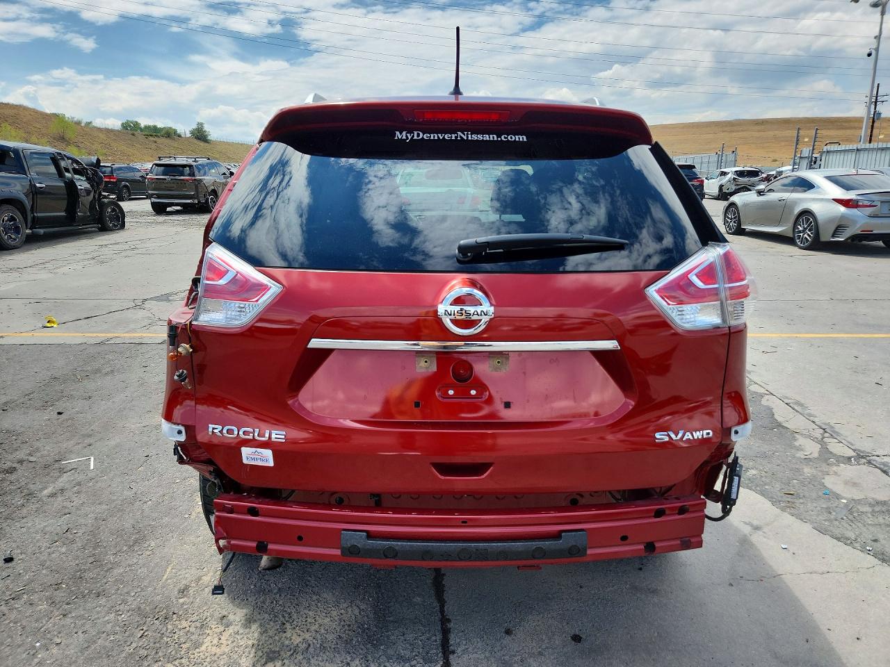2016 Nissan Rogue Sv Red vin: KNMAT2MV0GP737942