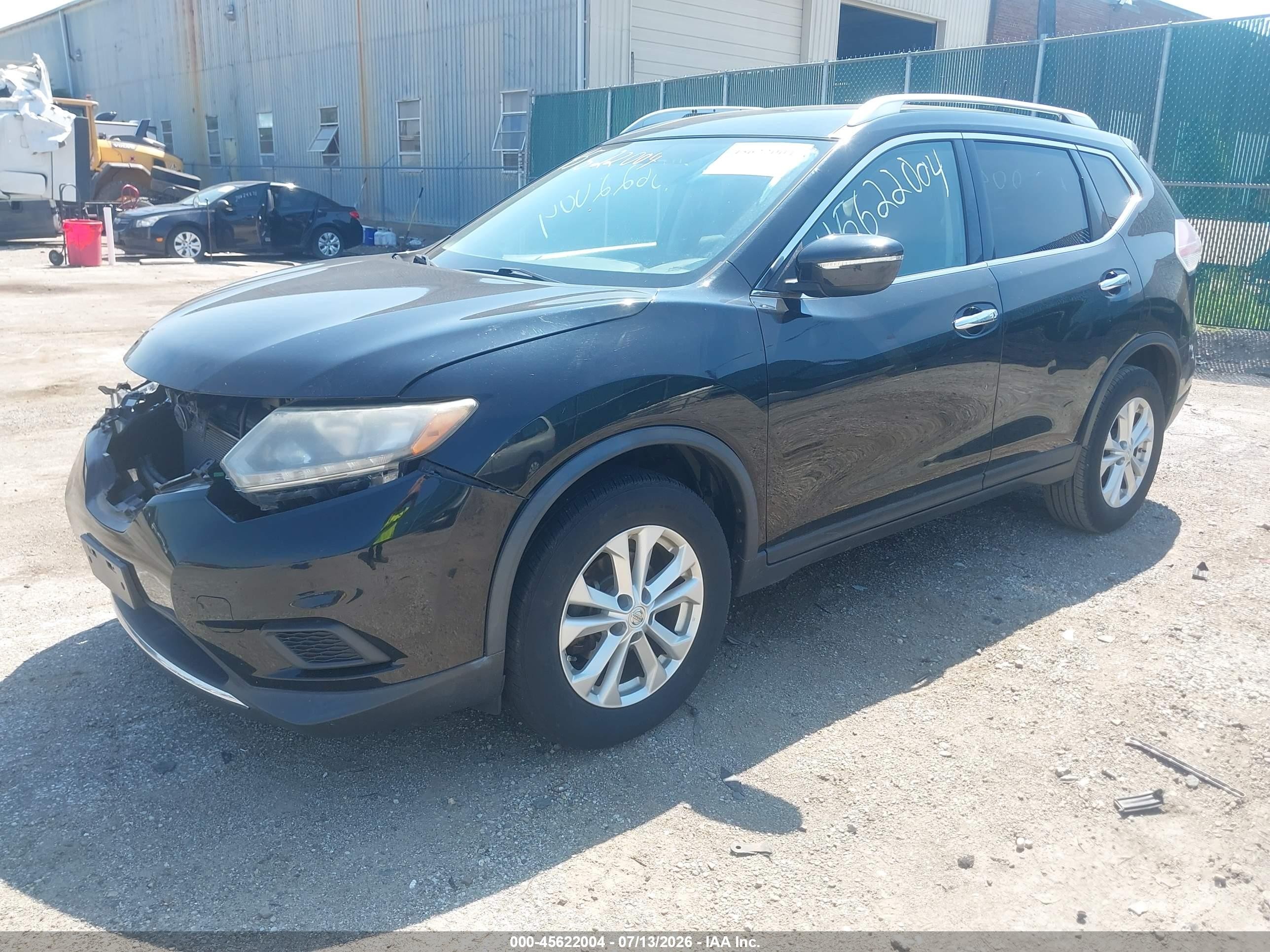 2015 Nissan Rogue Sv Черный vin: KNMAT2MV1FP502545