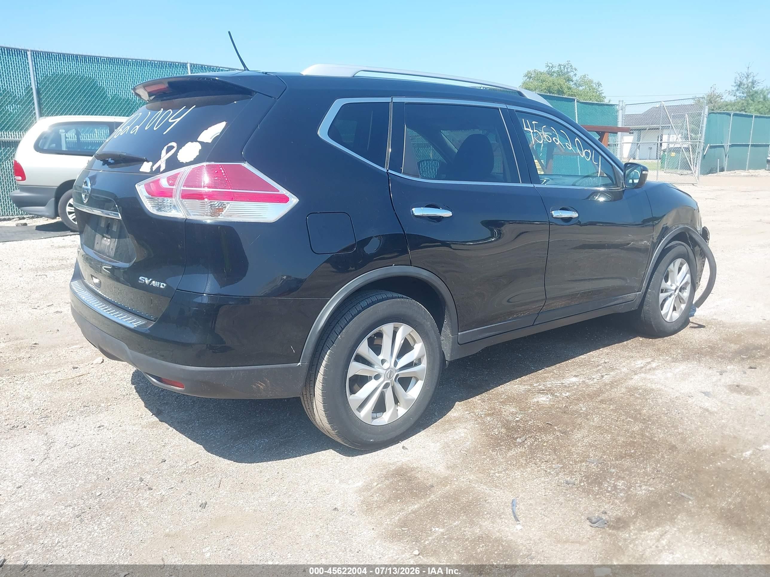 2015 Nissan Rogue Sv Черный vin: KNMAT2MV1FP502545