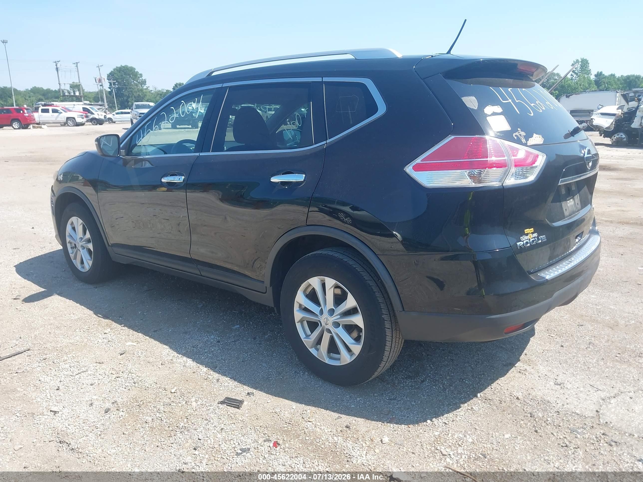 2015 Nissan Rogue Sv Черный vin: KNMAT2MV1FP502545