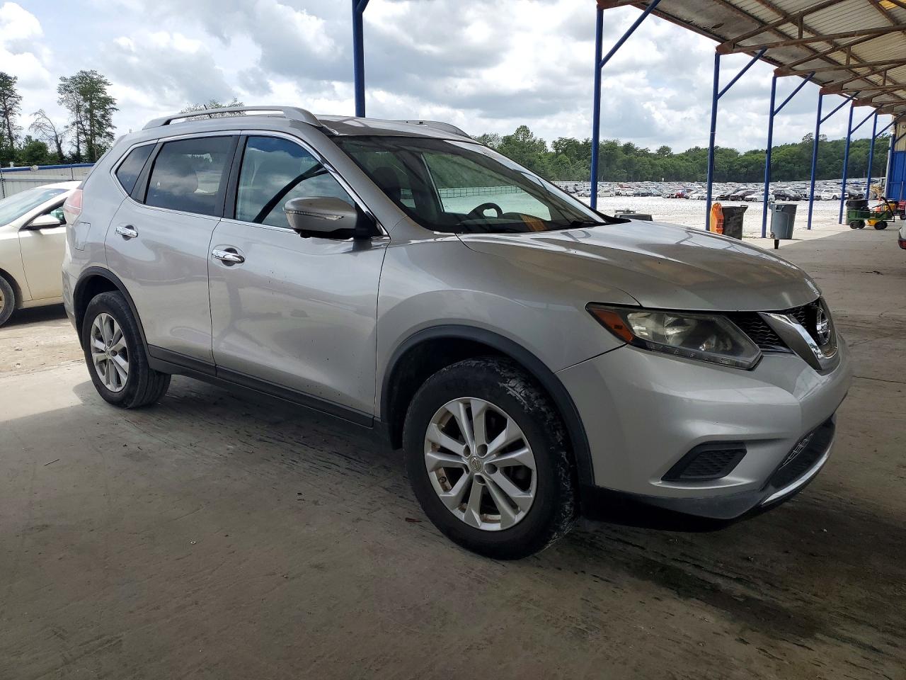 2015 Nissan Rogue Sv Silver vin: KNMAT2MV1FP515652
